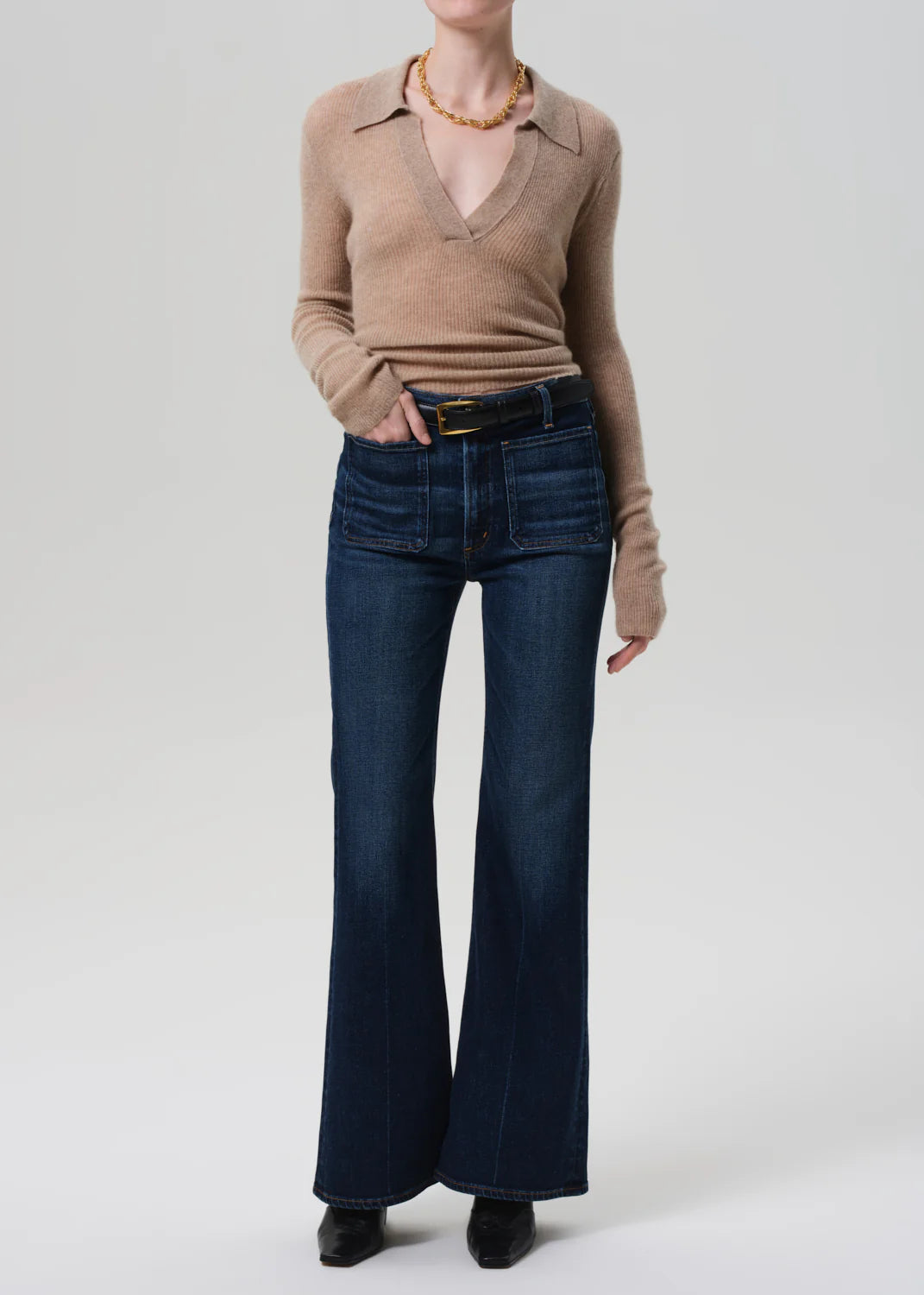 Kimberly Patch Pocket Flare Jeans