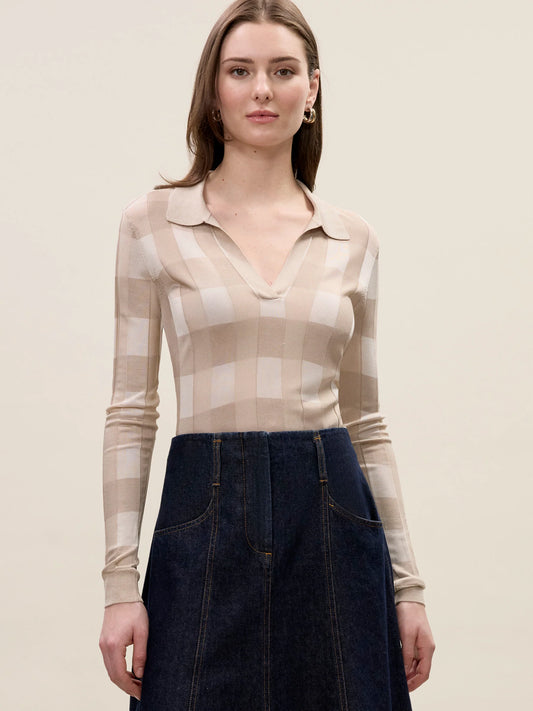 Sheer Gingham Sweater