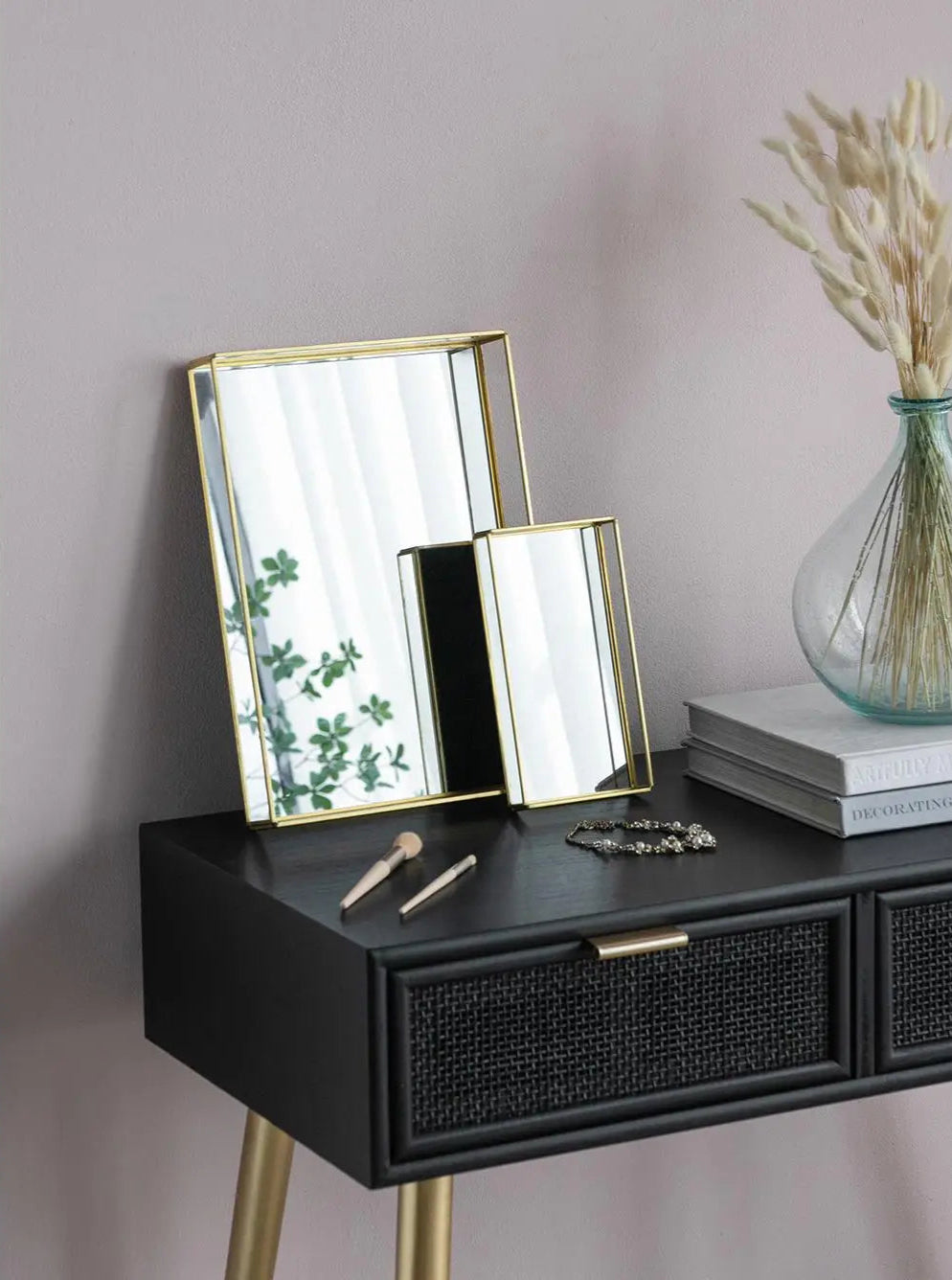 Gold Rimmed Glass Tray