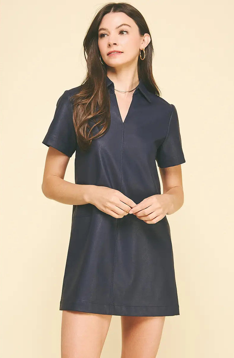 Leather Tunic Mini Dress