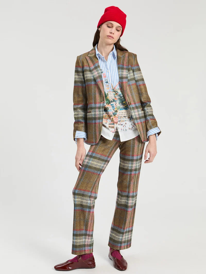 Vilagallo Brown Checked Blazer