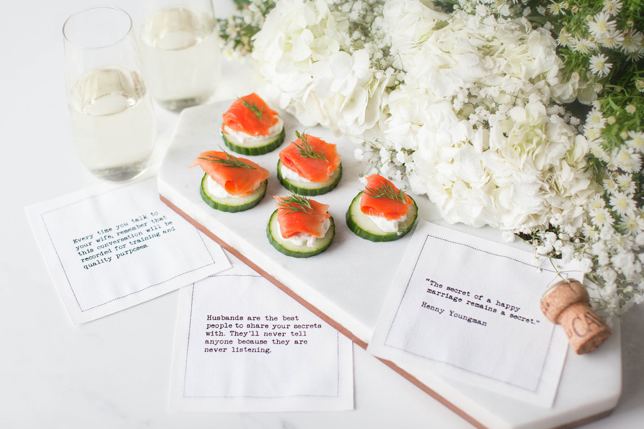 Marriage Quotes Cotton Cocktail Napkins