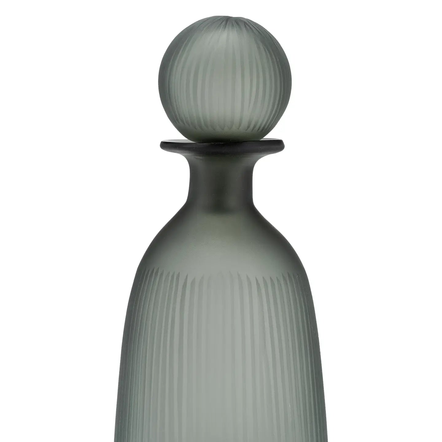 Glass Ribbed Detailing Rounded Lid Vase