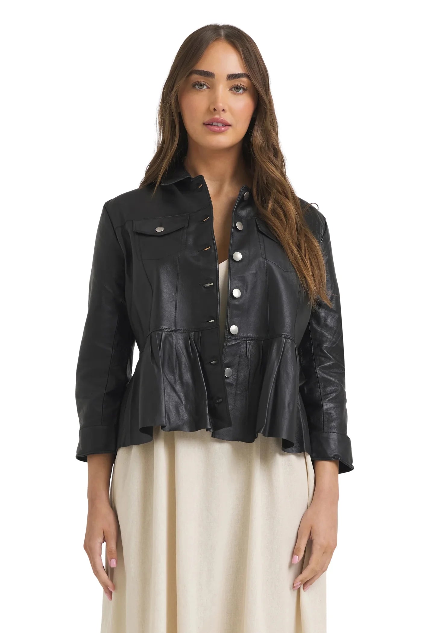 Brie Burnished Leather Jacket
