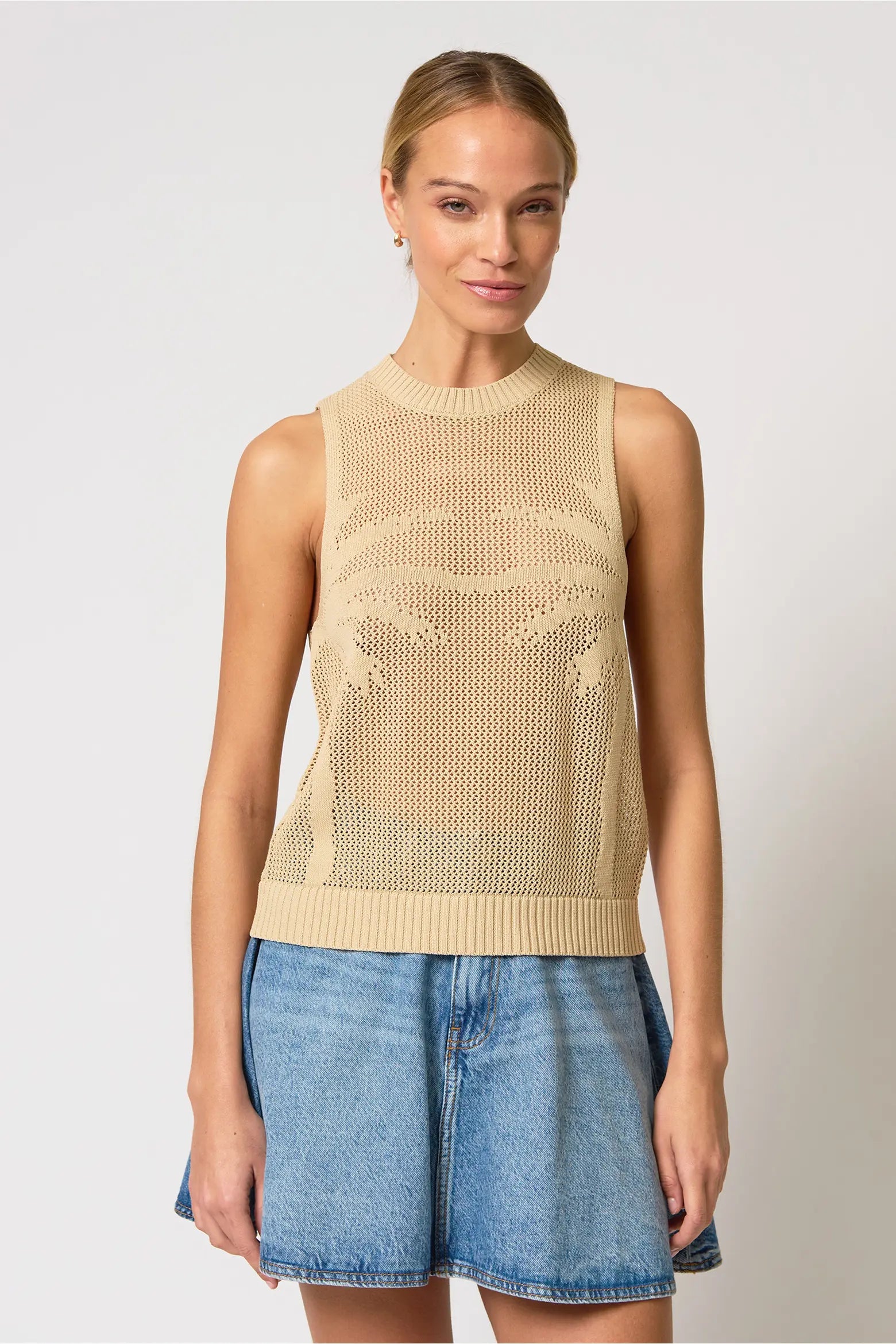 Eden Palm Tree Mesh Tank