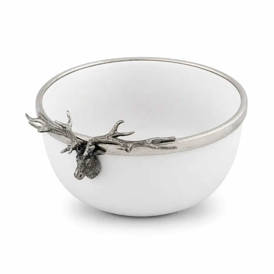 Elk Head Stoneware Bowl