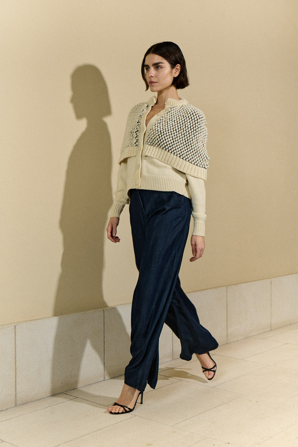 Bubble Knit Jacket Cape