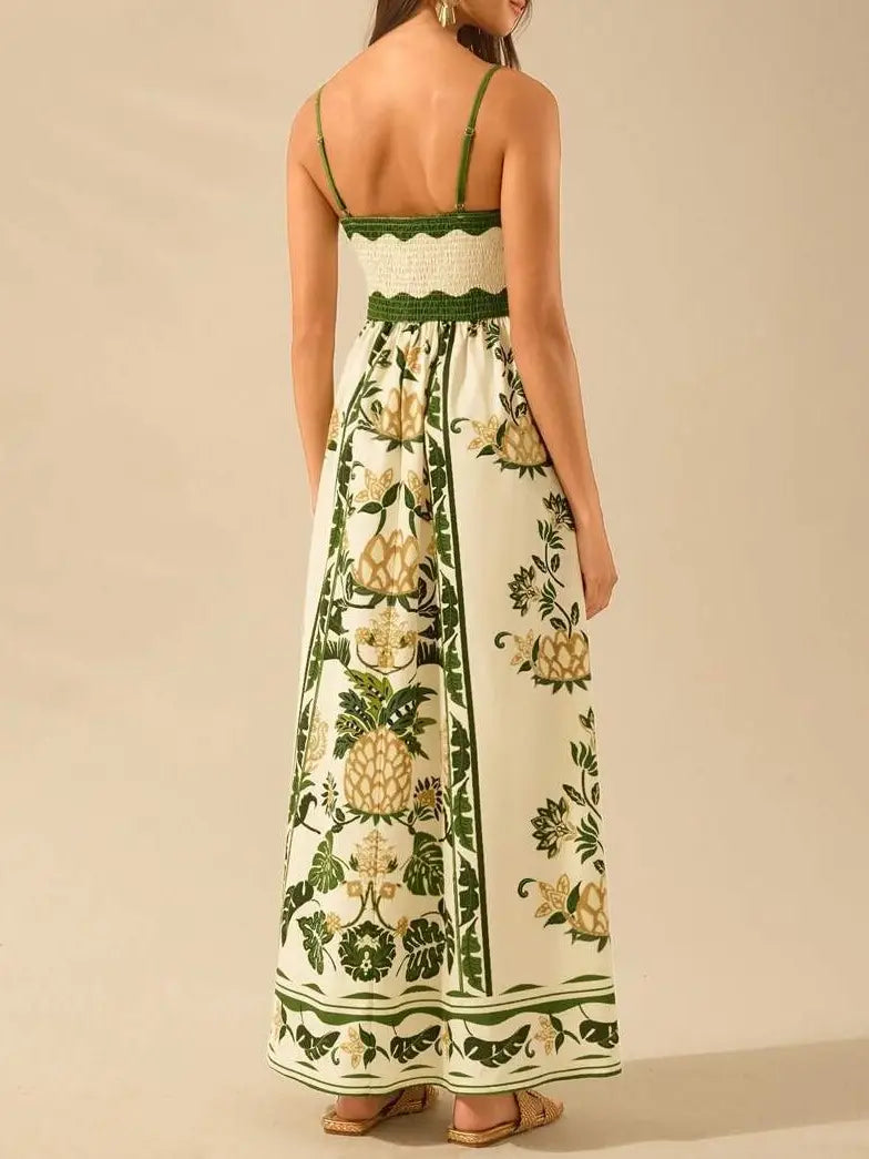 Lotus Botanical Spring Maxi Dress