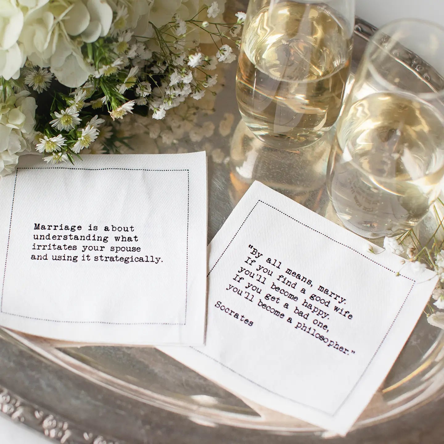 Marriage Quotes Cotton Cocktail Napkins