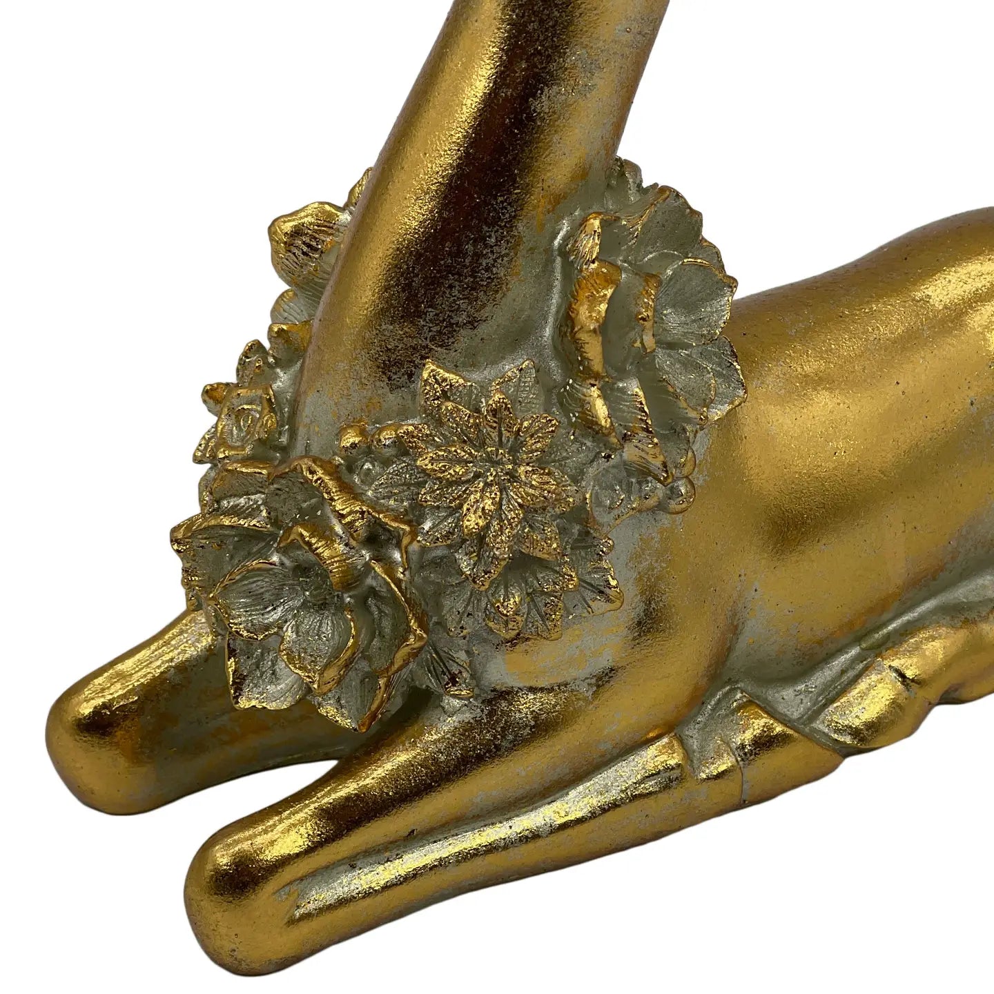 Gold Resin Sitting Reindeer
