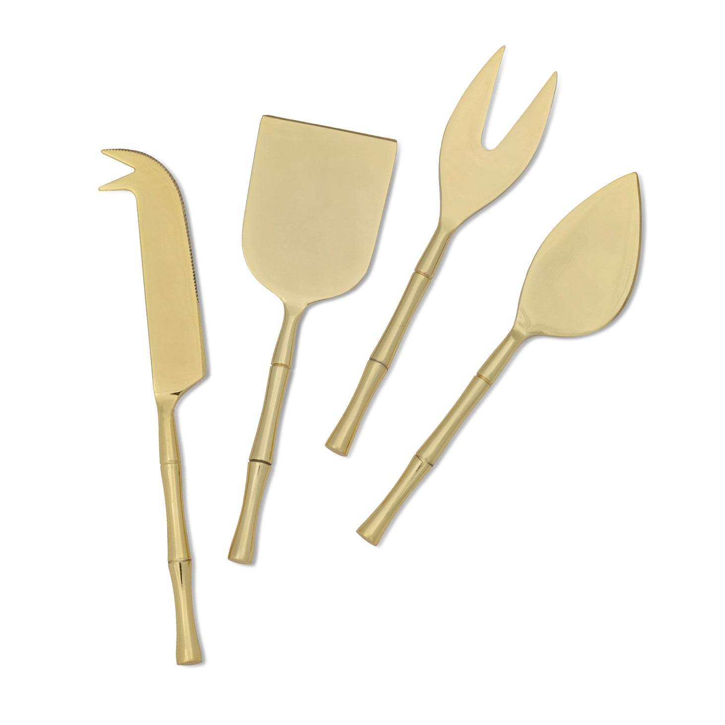 Bamboo Motif Gold Cheese Servers