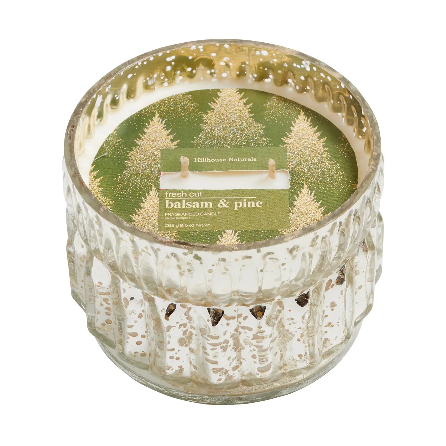 Fresh Cut Balsam & Pine 2 Wick Mercury Glass Candle