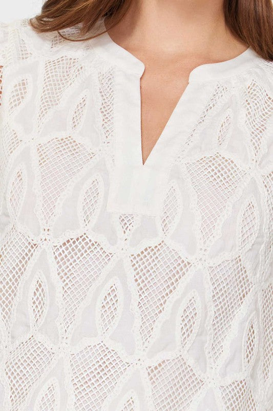 Lace Flutter Sleeve Blouse