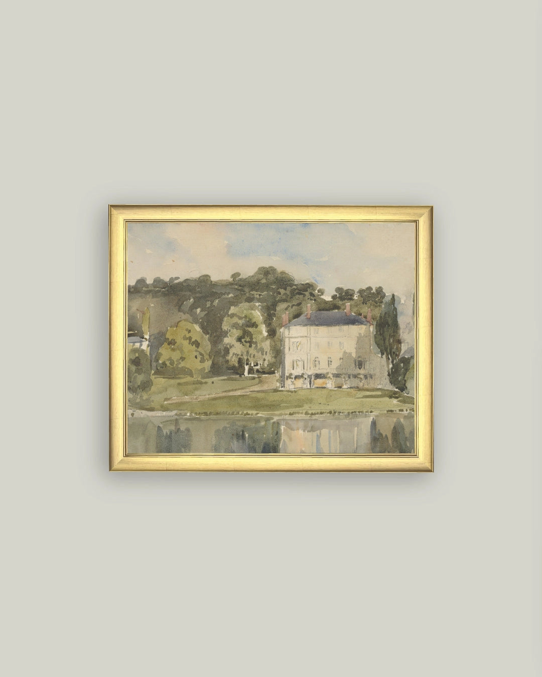 View Of Chateau Framed Antique Art