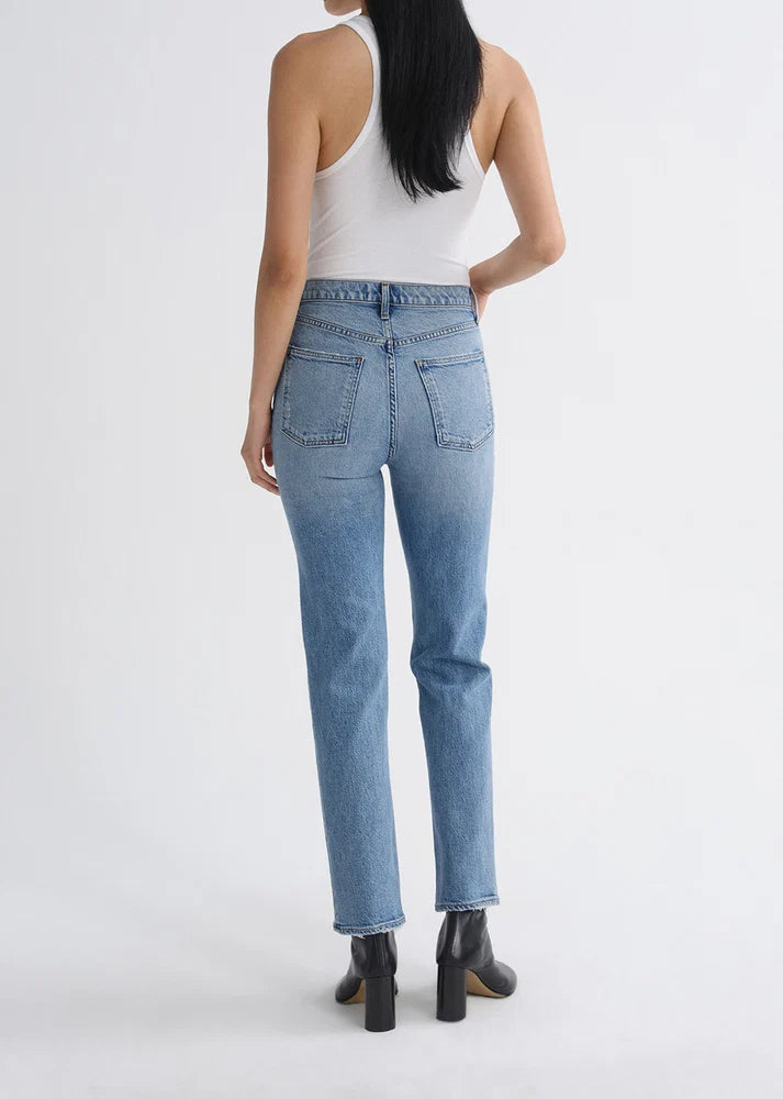 90's Pinch Waist High Rise Straight Long in Renew