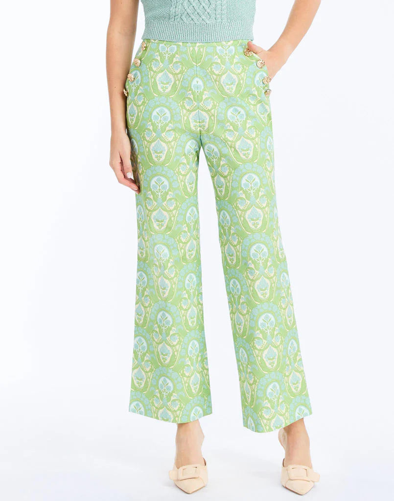Antonella Pants in Trellis Verte