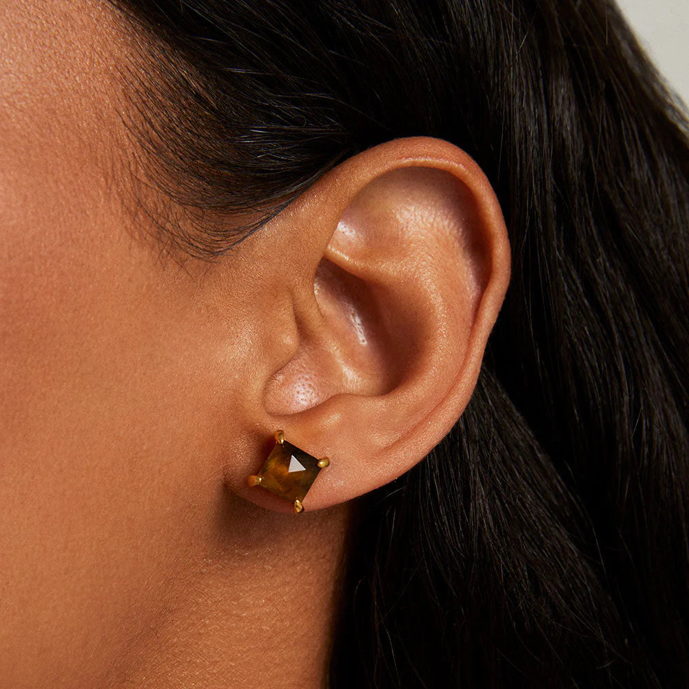 Nomad Midi Gemstone Stud Earrings