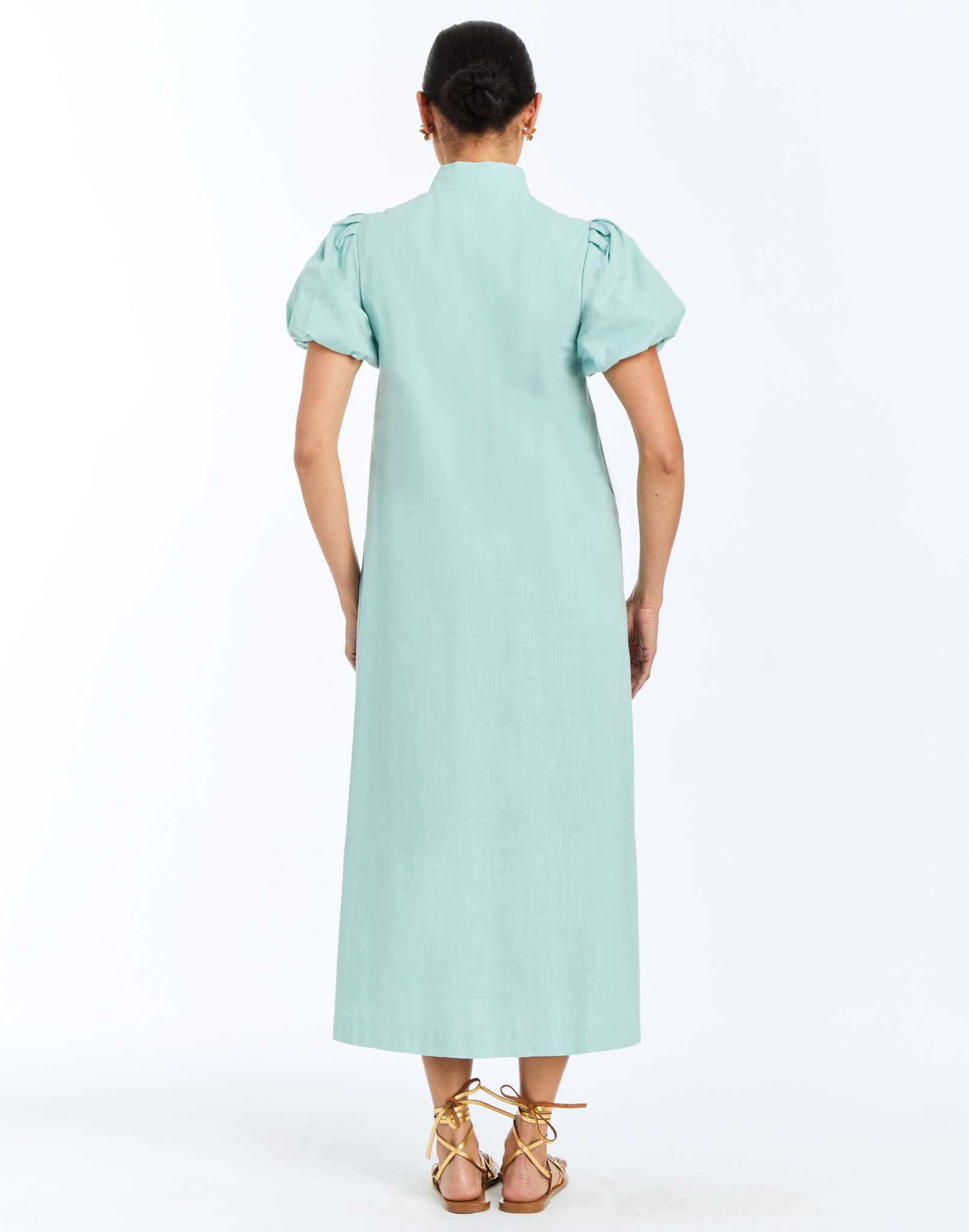 Elliana Midi Dress in Aquarelle Blue