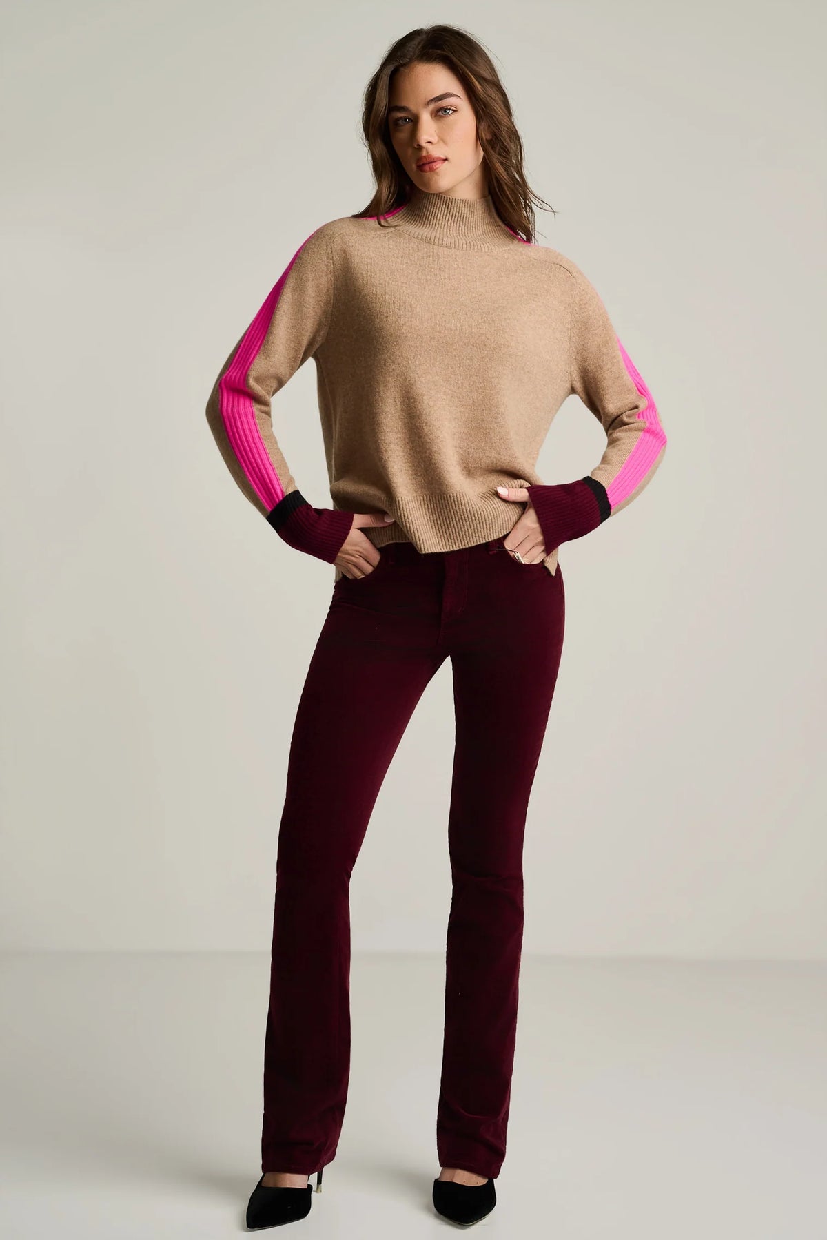 High Spirits Cashmere Sweater in Biscuit