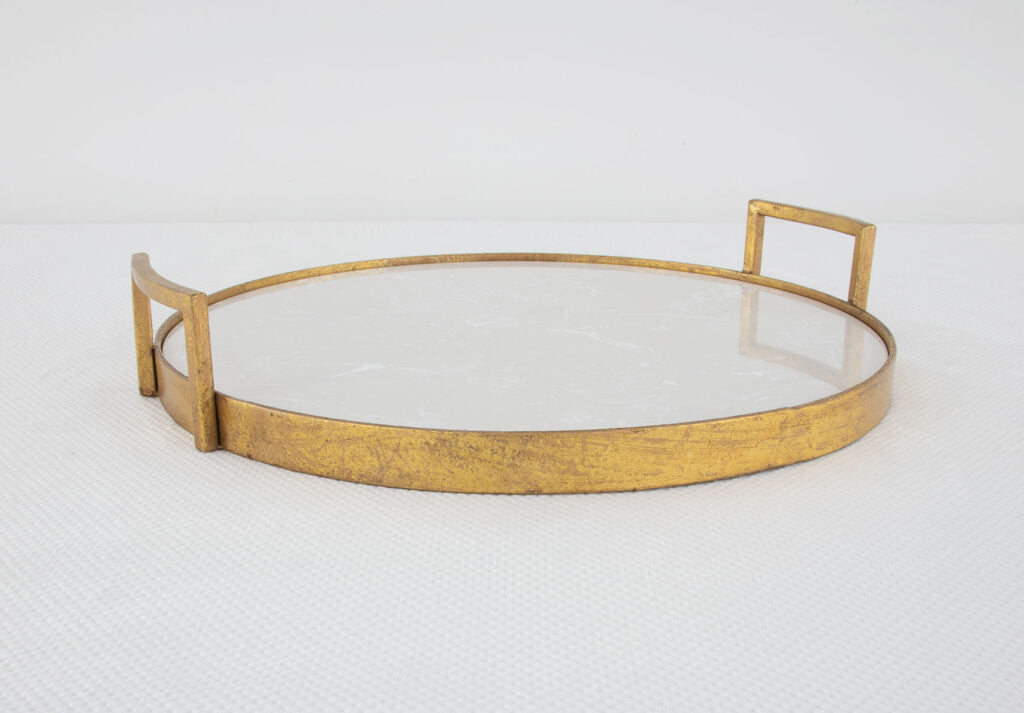 Gold Tray with Stone