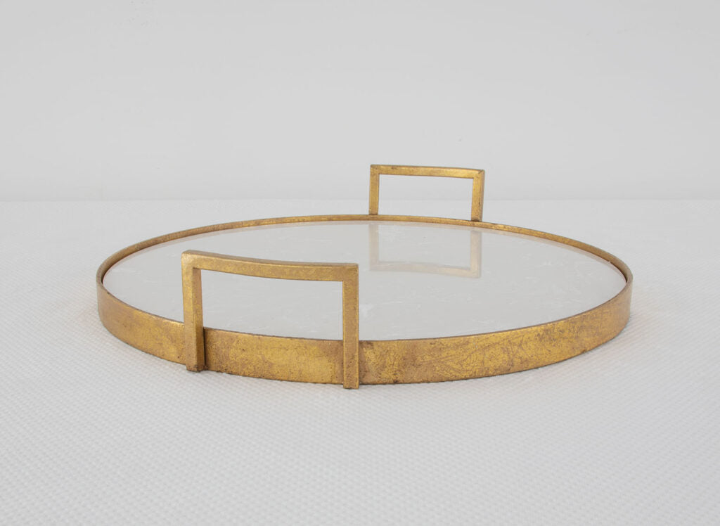 Gold Tray with Stone