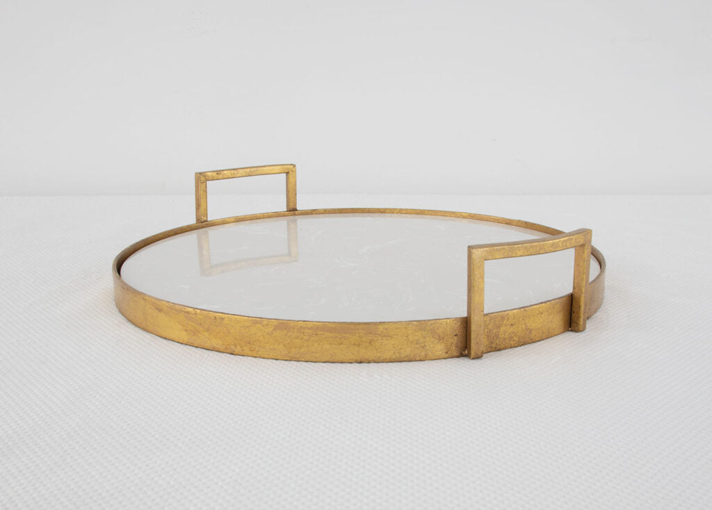 Gold Tray with Stone