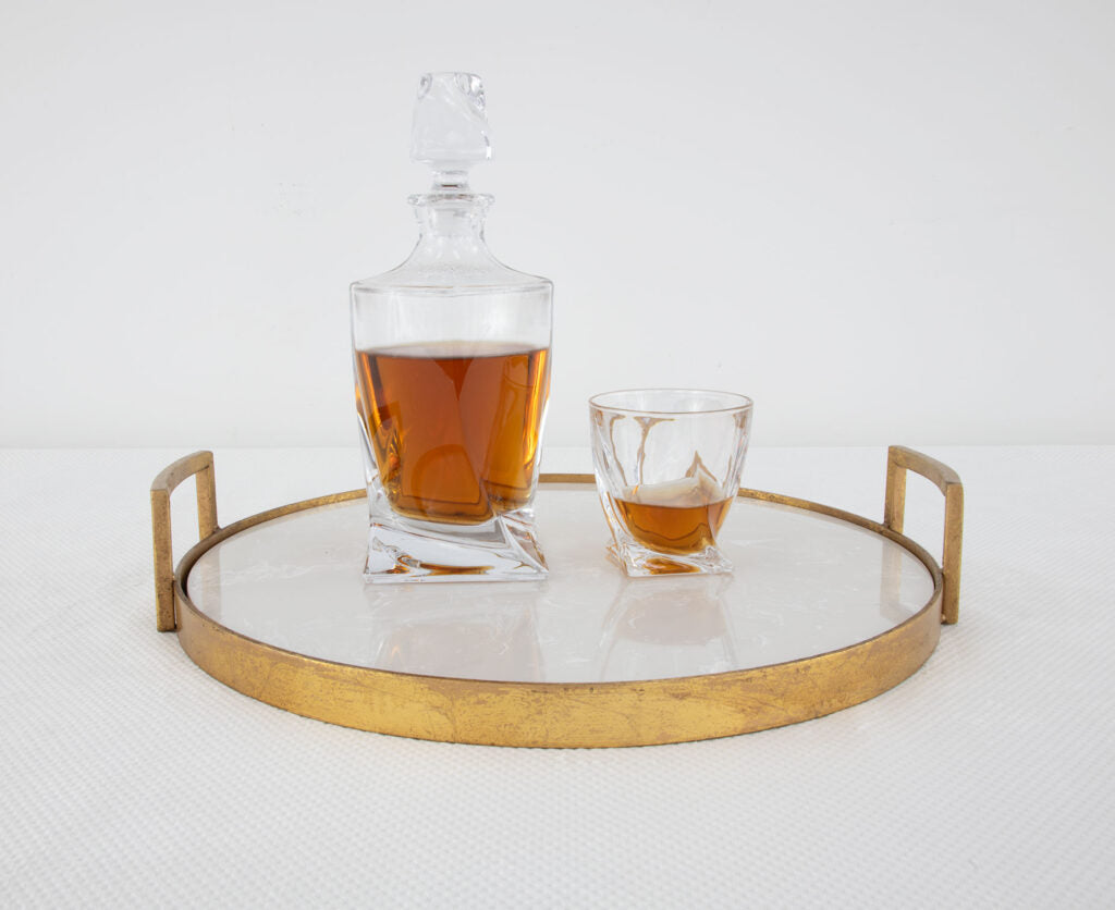 Gold Tray with Stone