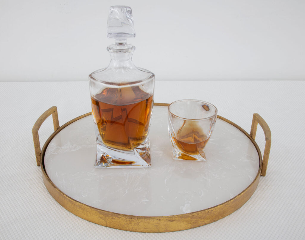 Gold Tray with Stone
