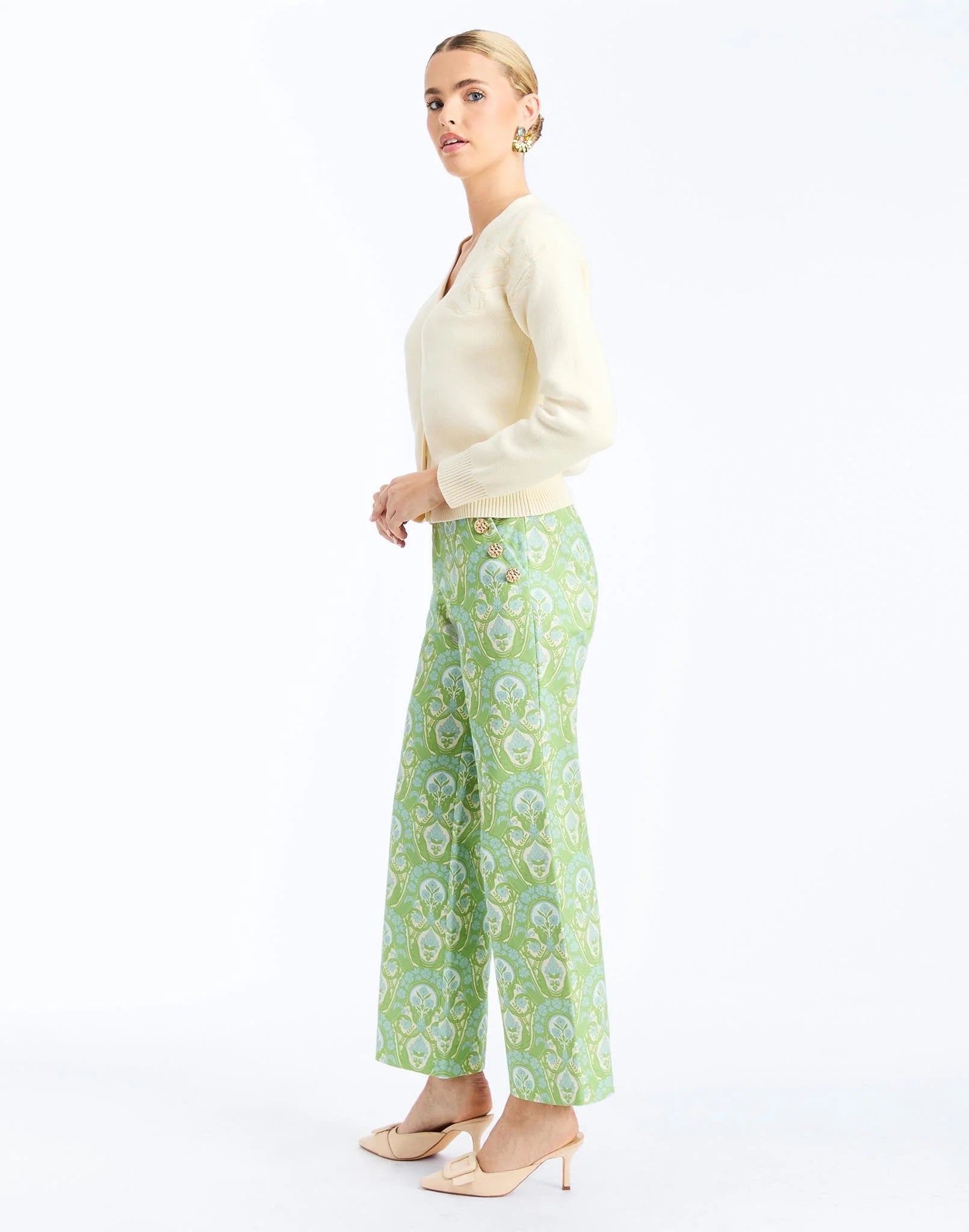 Antonella Pants in Trellis Verte