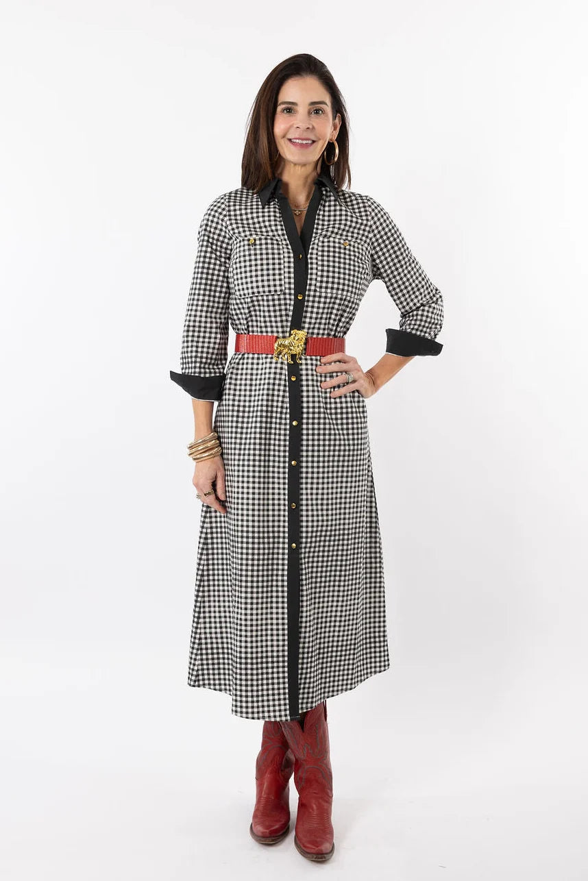Harper Dress - Black Gingham