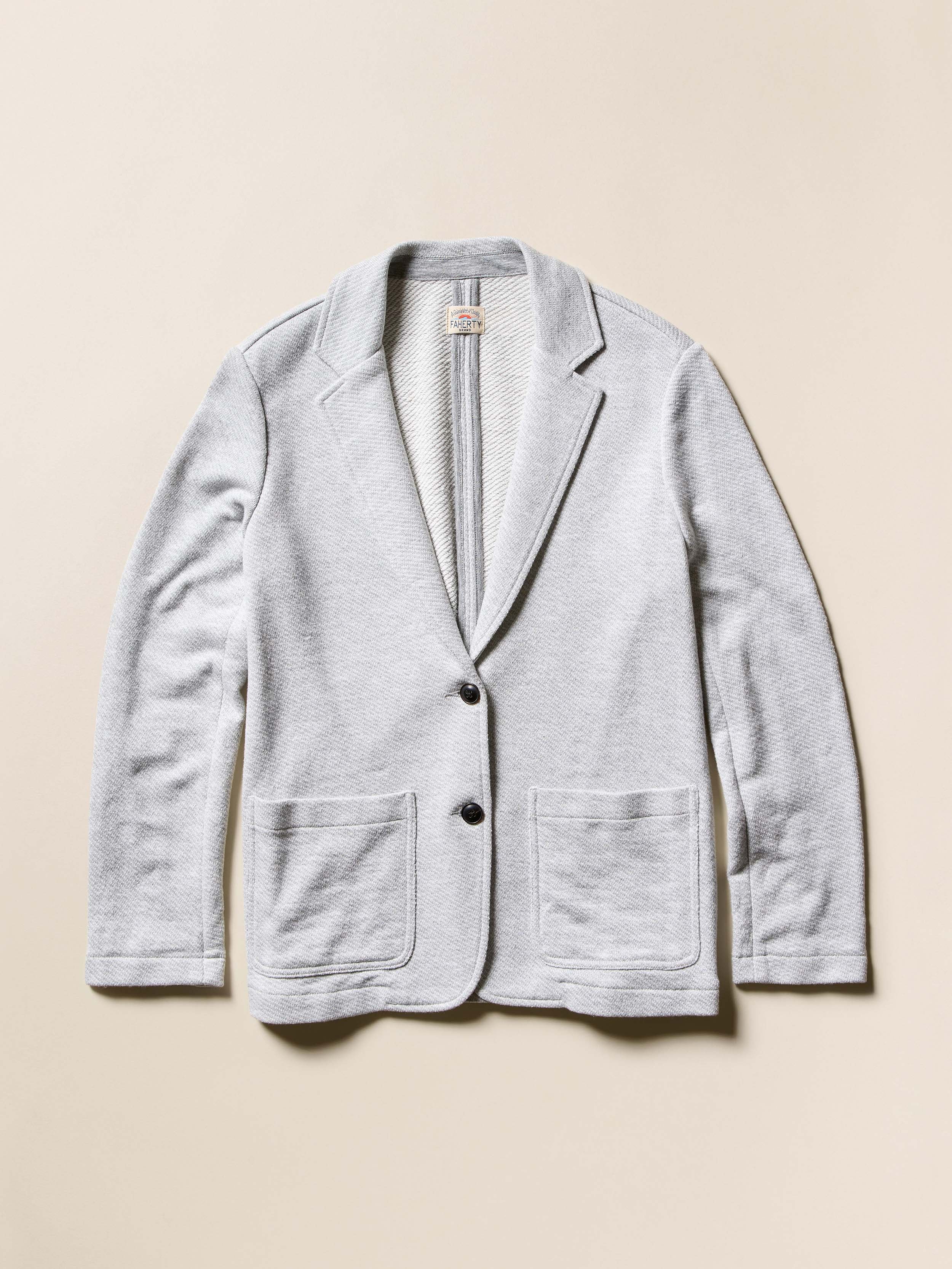 Inlet Knit Blazer-Heather Gray