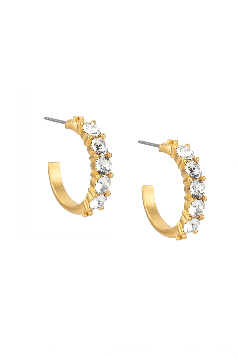 Cinq Austrian Crystal Gold Huggies