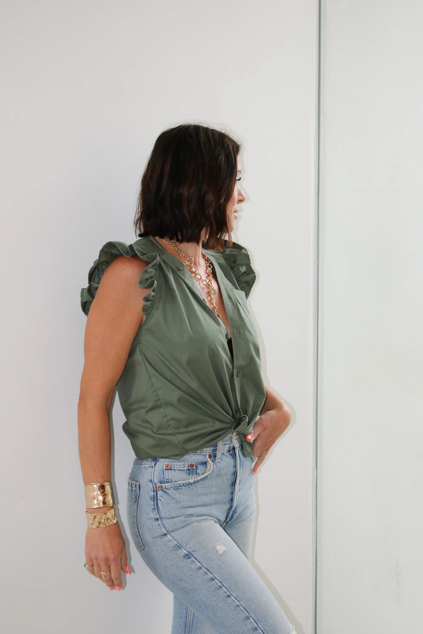 Olivia in Olive Green