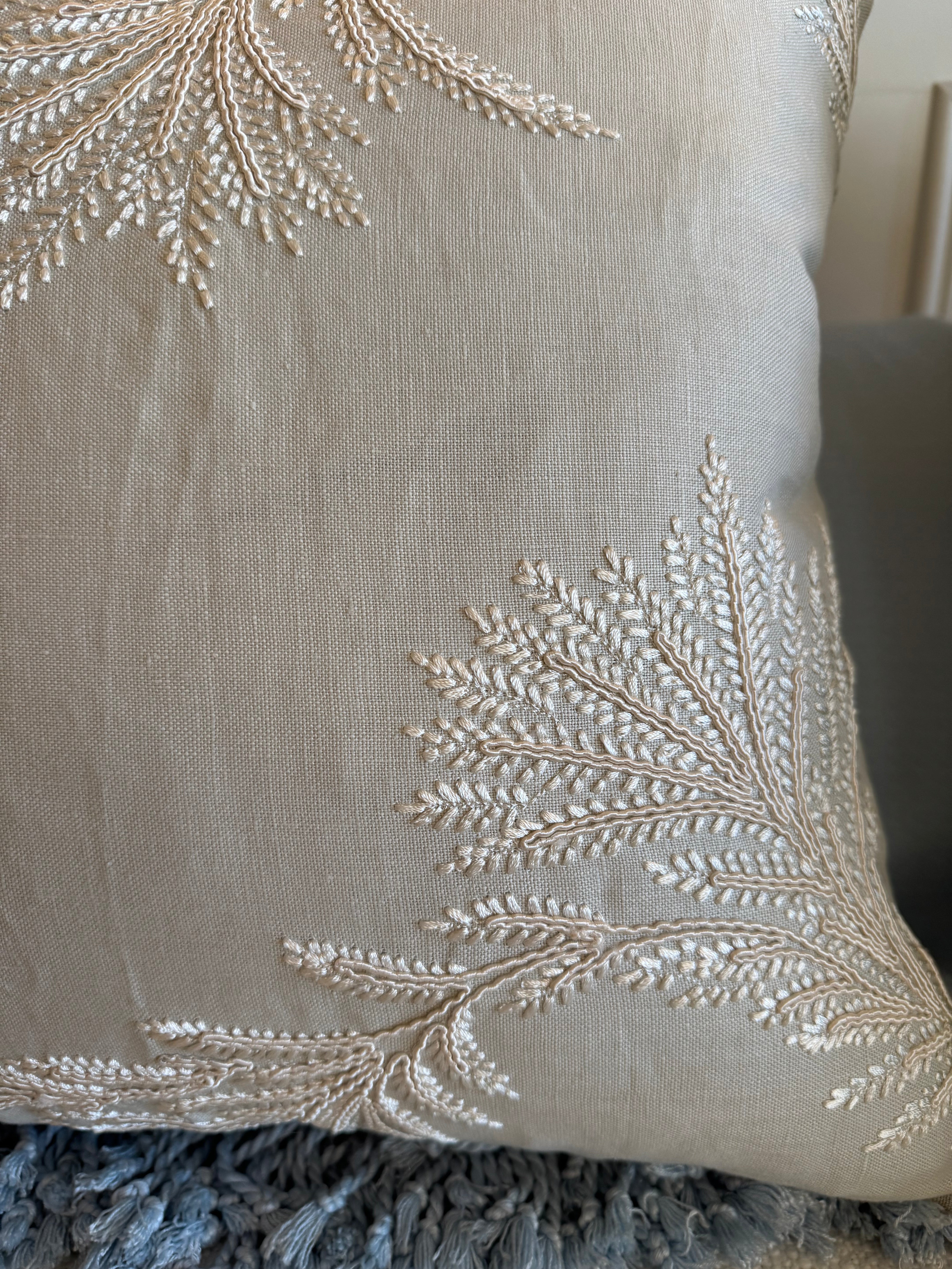 Colefax and Fowler Lavinia Designer Embroidered Pillow