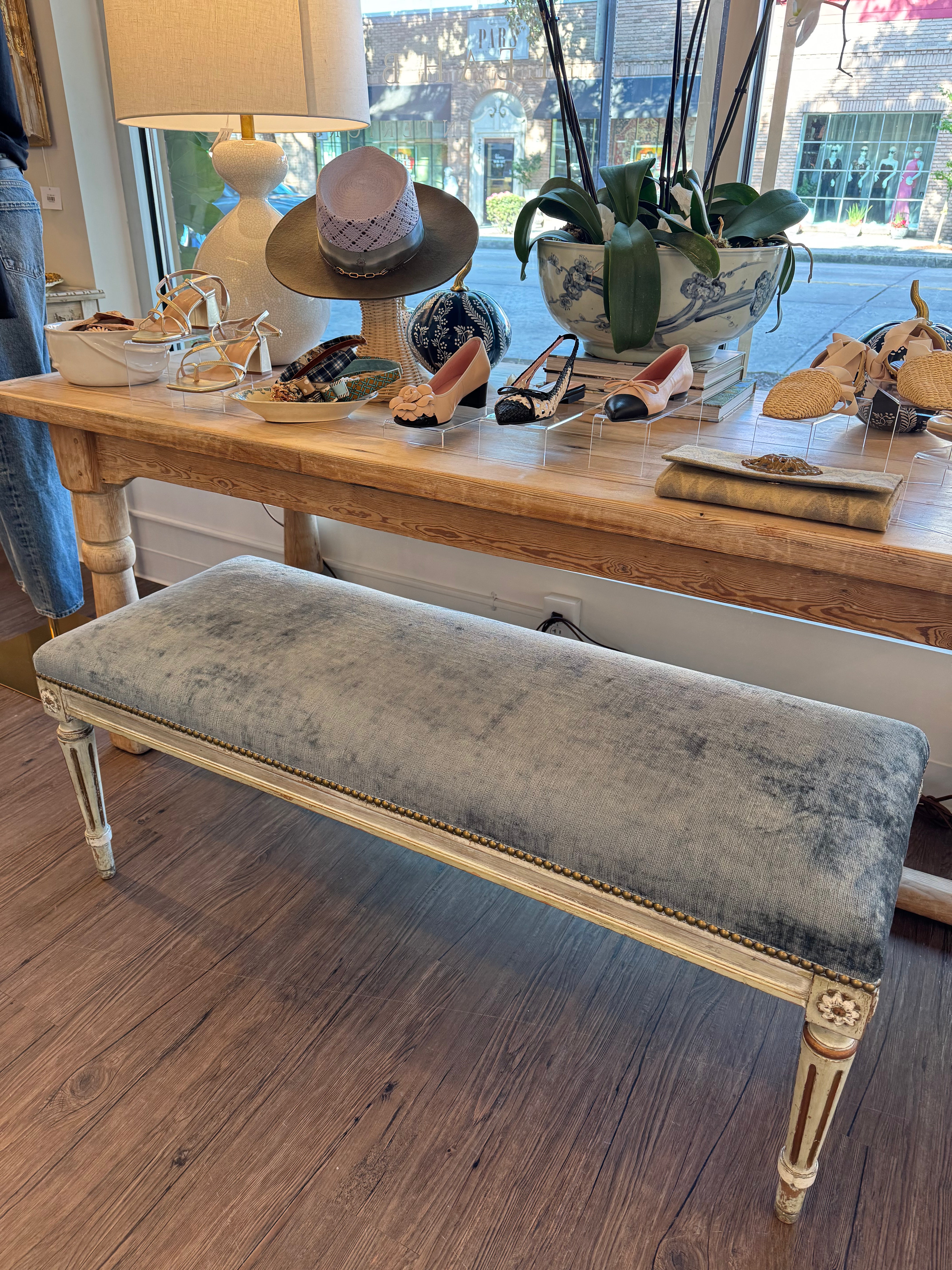 Upholstered Antique Bench