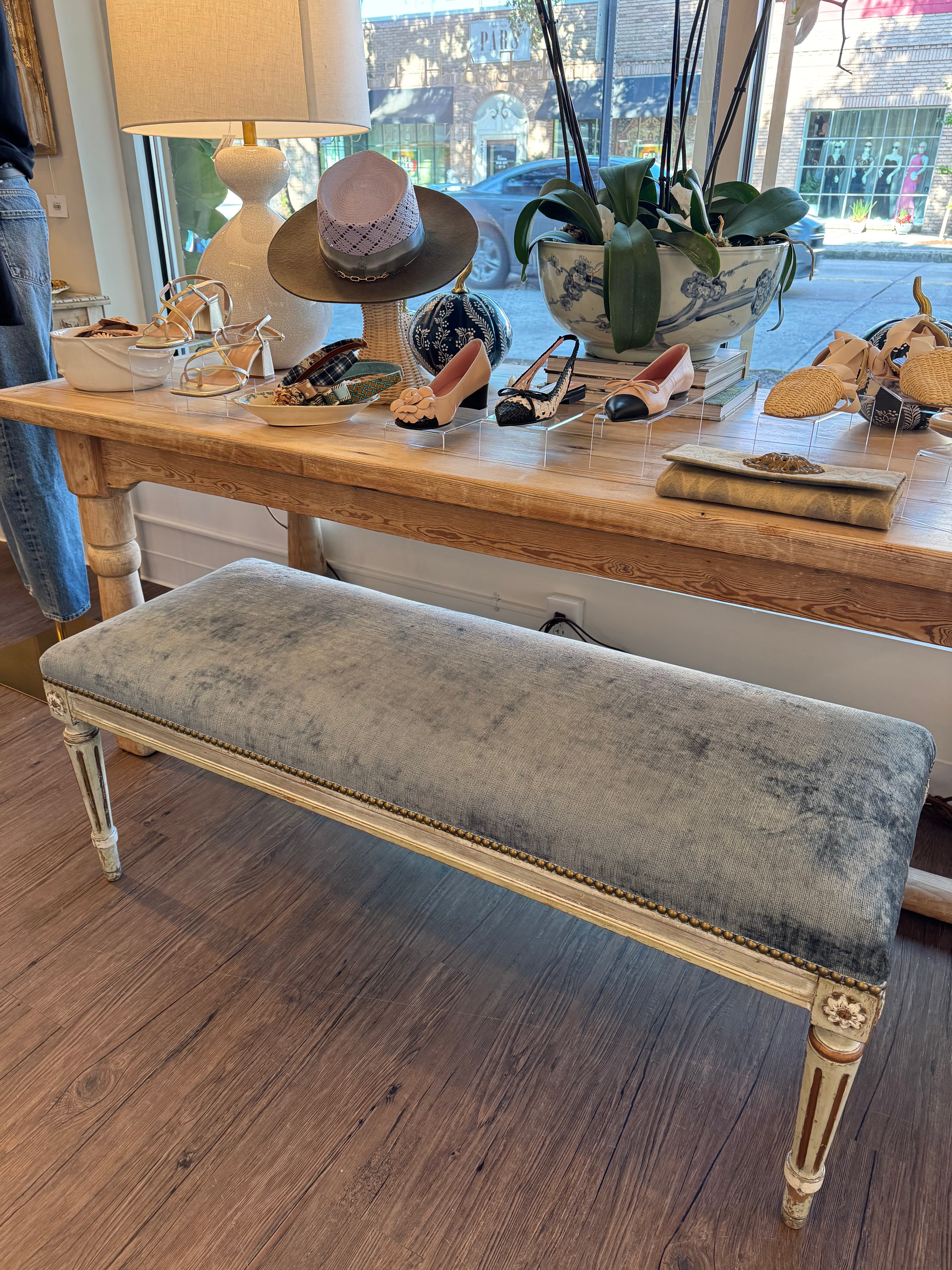 Upholstered Antique Bench