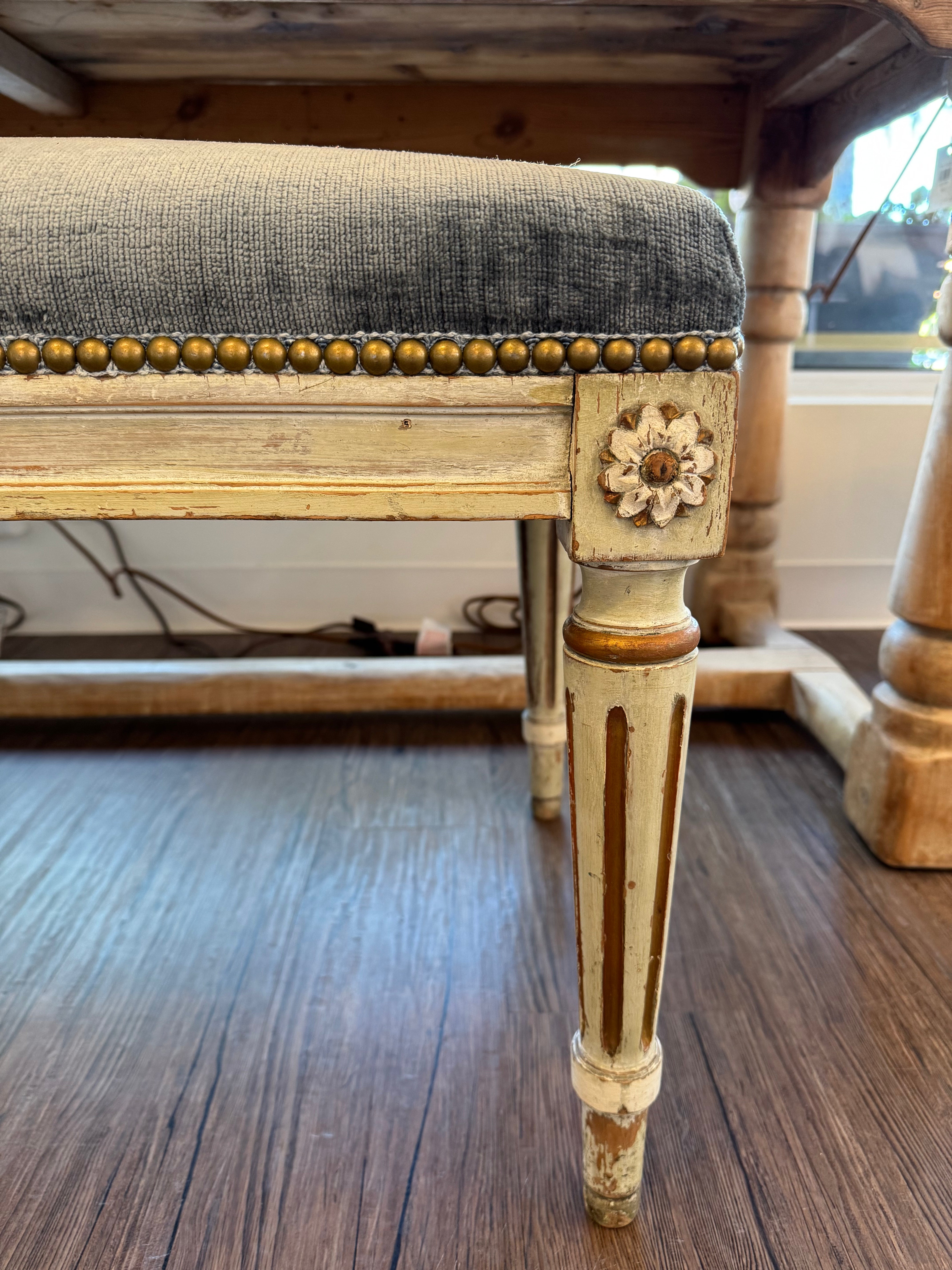 Upholstered Antique Bench