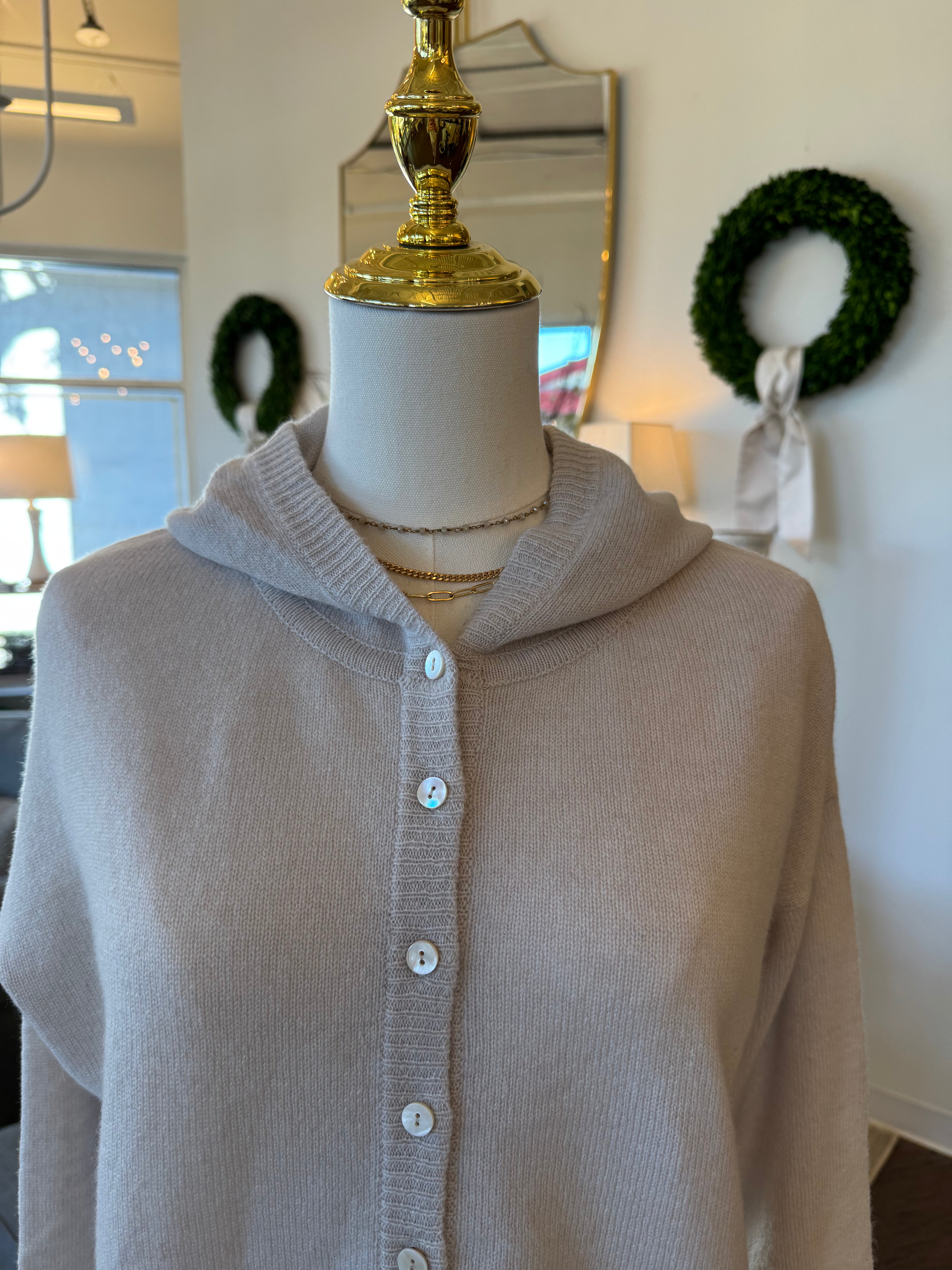 The Tate Cashmere Hoodie Cardigan