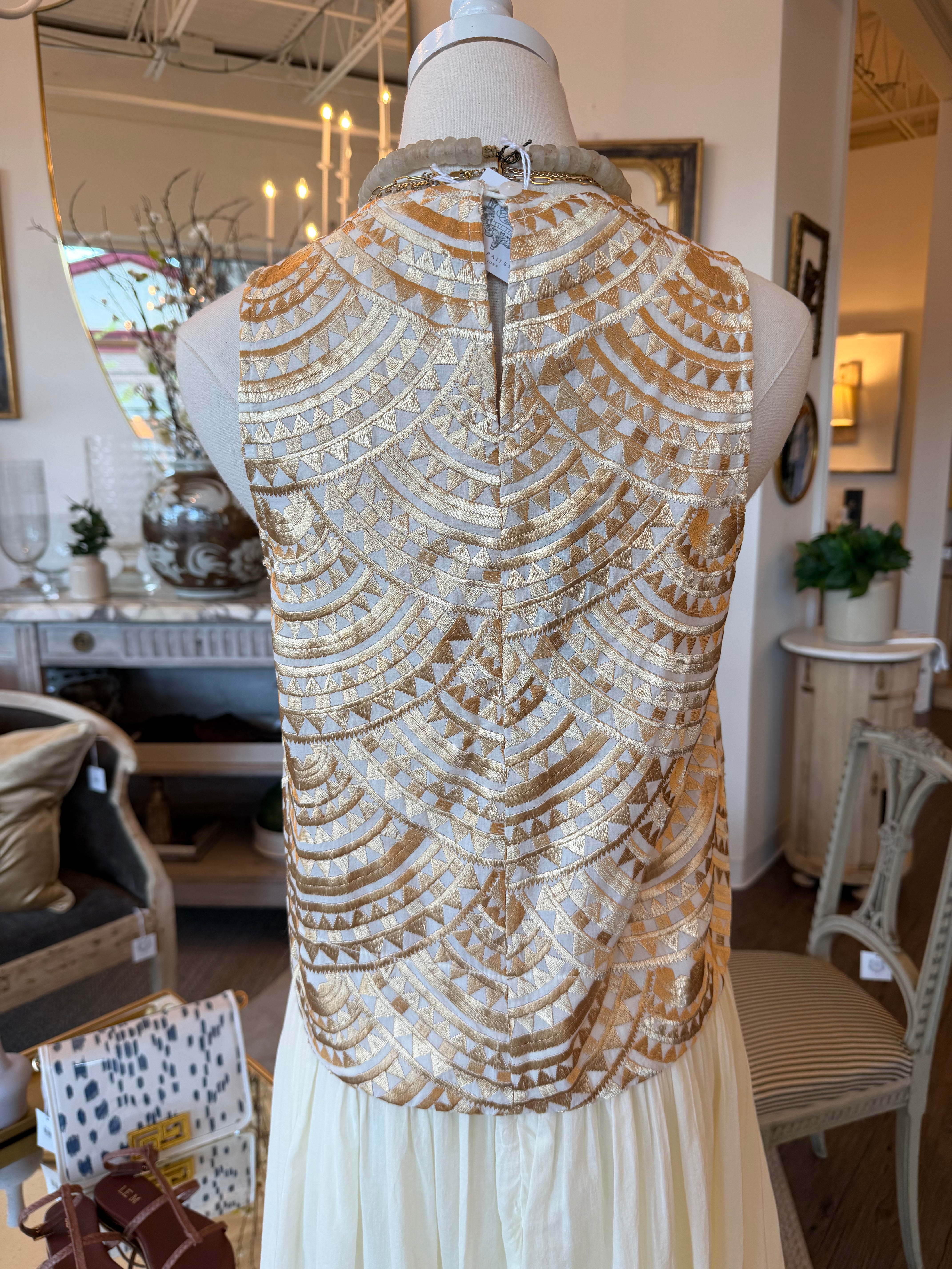 Triangle Embroidered Sleeveless Top