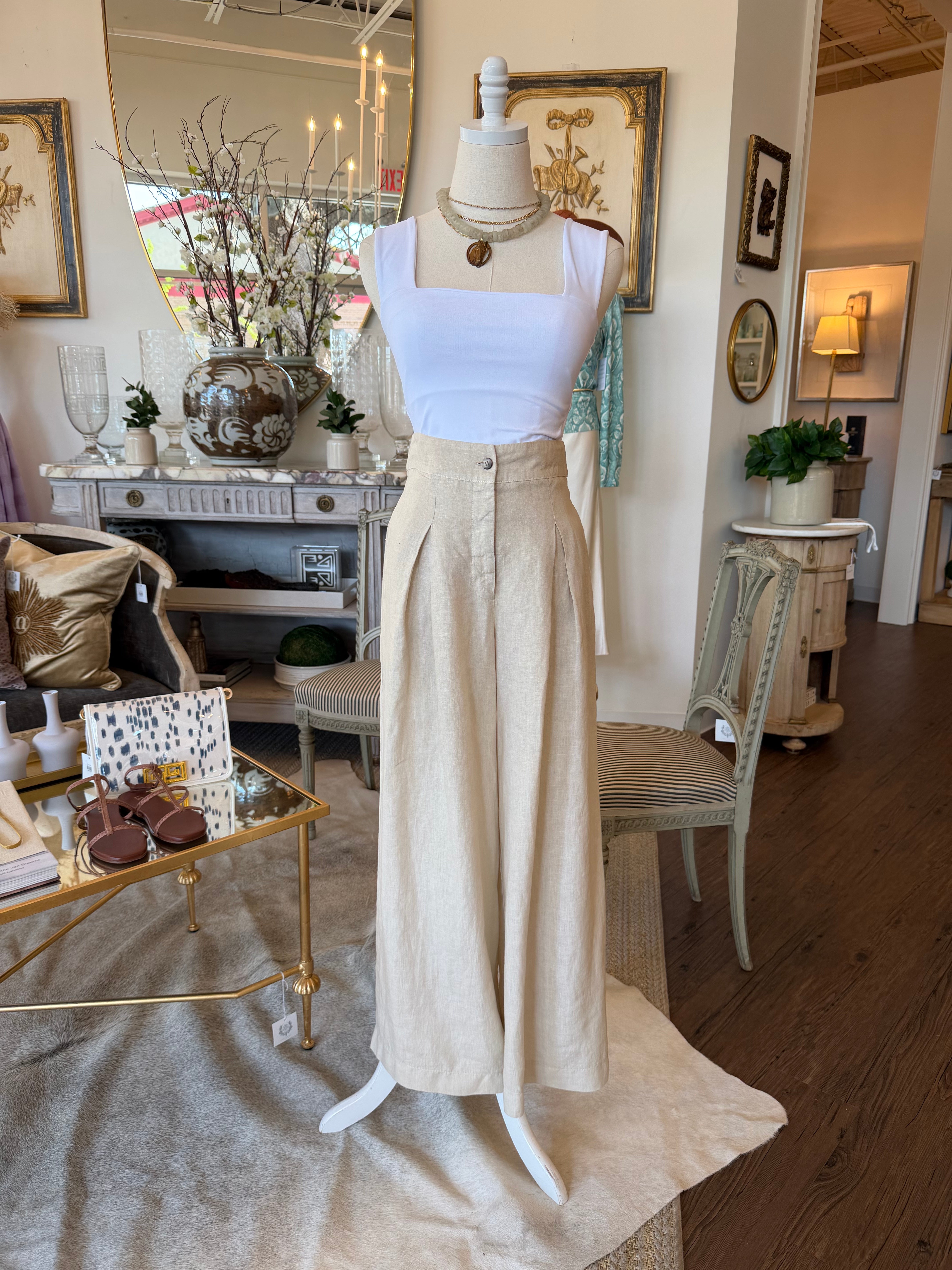 Wide Leg Linen Pants