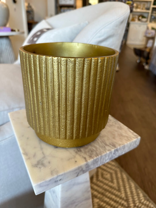 Raw Brass Flower Pot