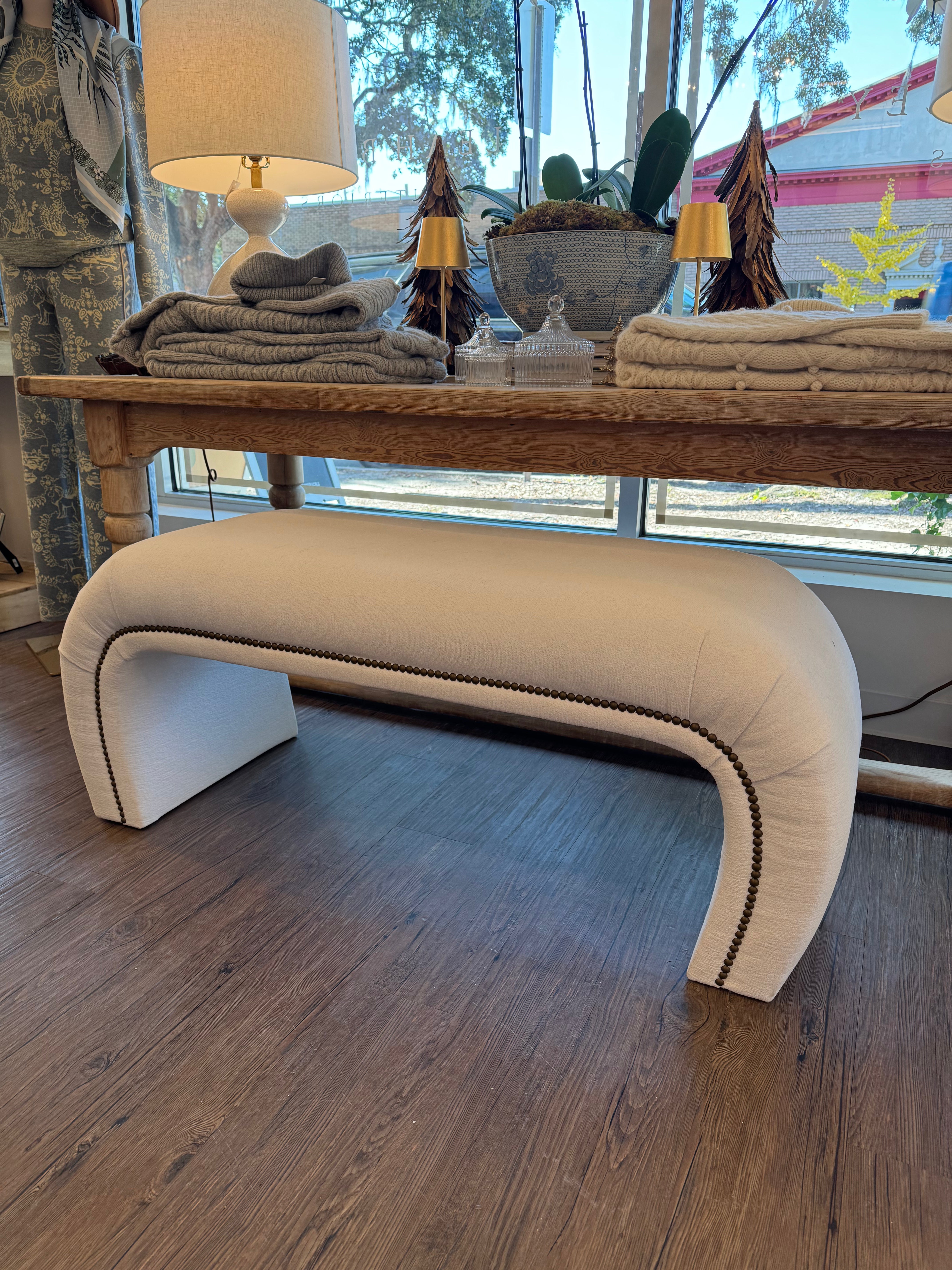 Upholstered Bench With Nail Heads