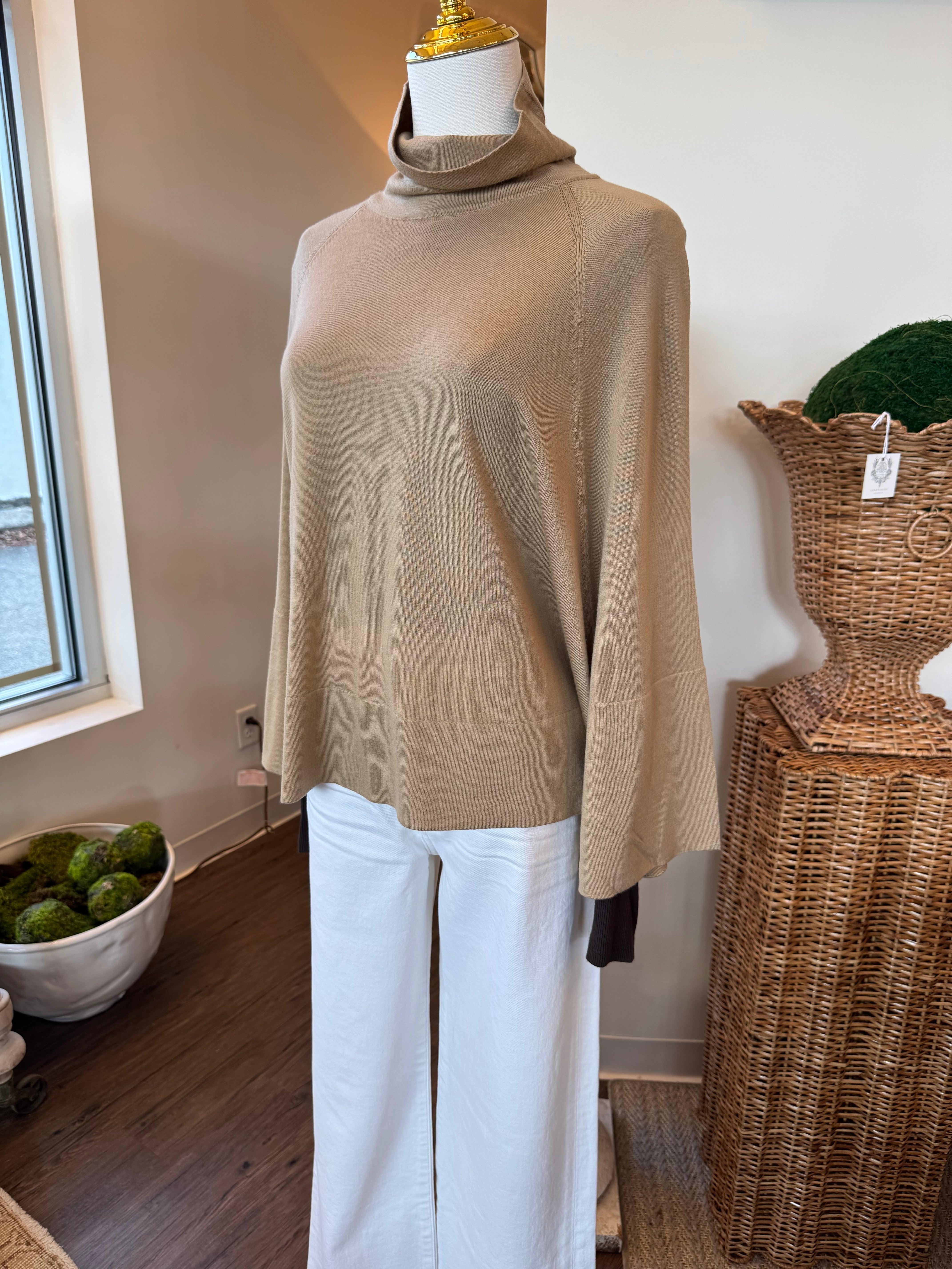 Cozy Poncho with Oversized Raglan Sleeves