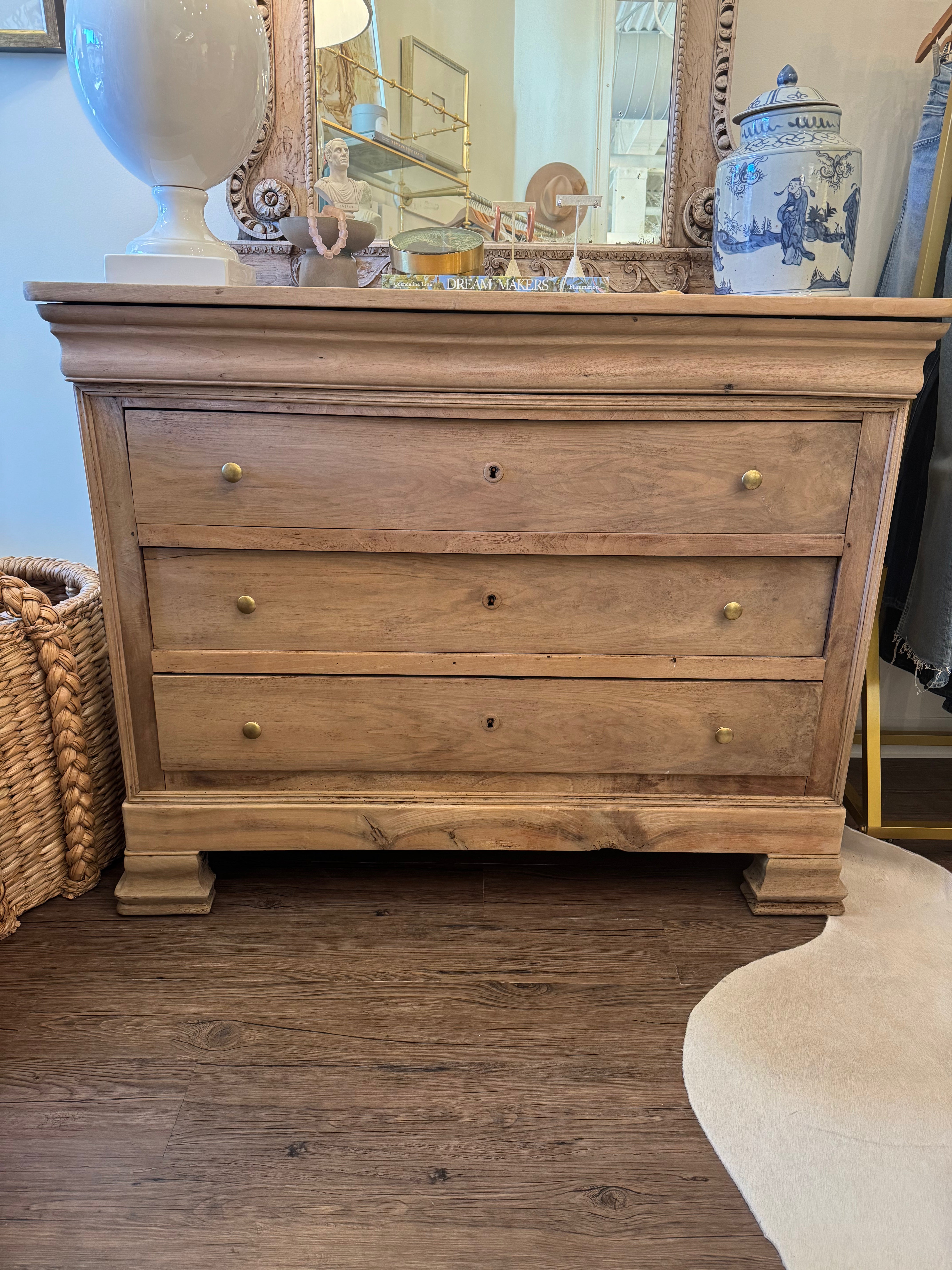 Antique Bleached 3 Drawer Chest