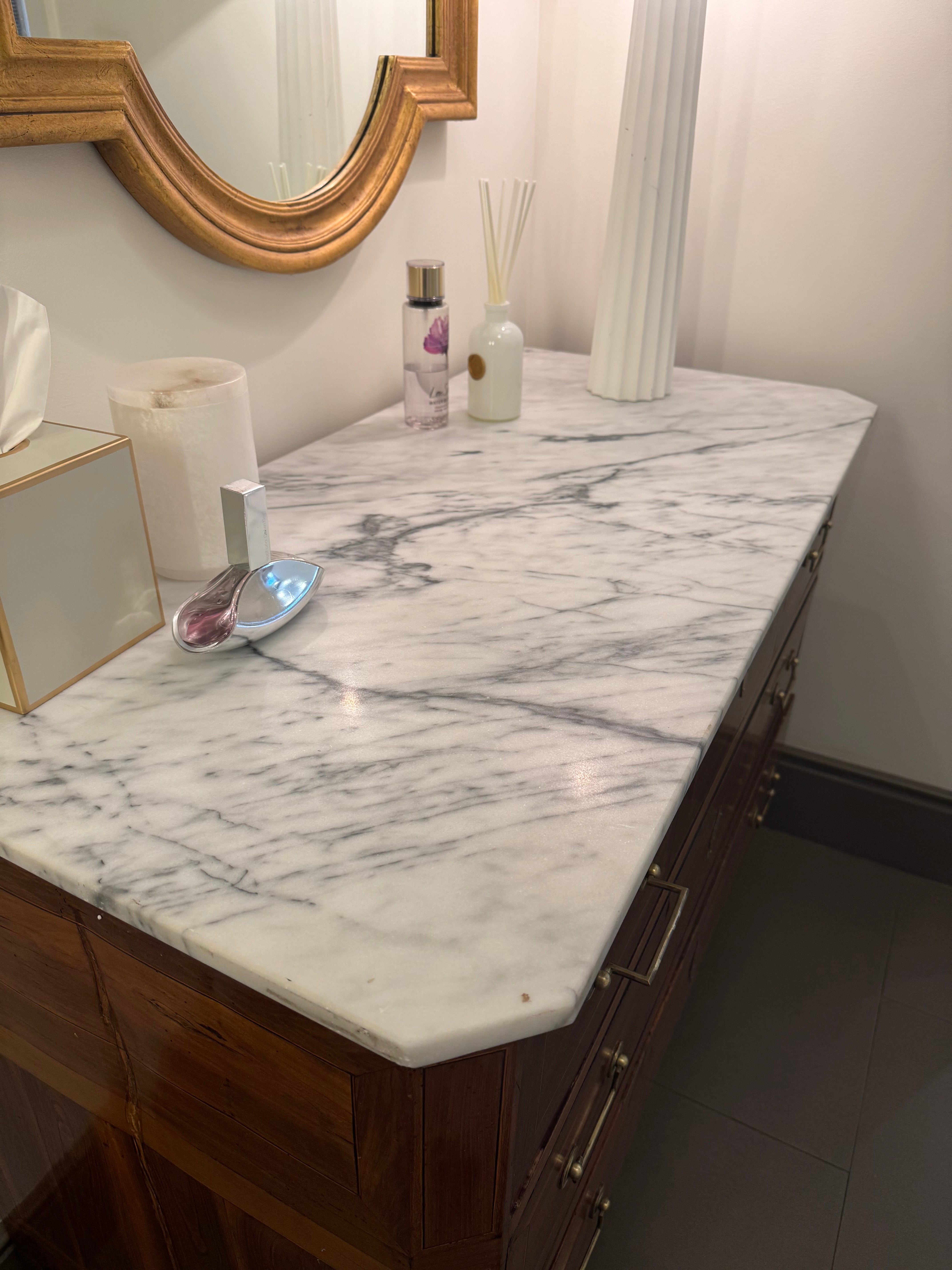 French Louis XVI Chest with Marble Top