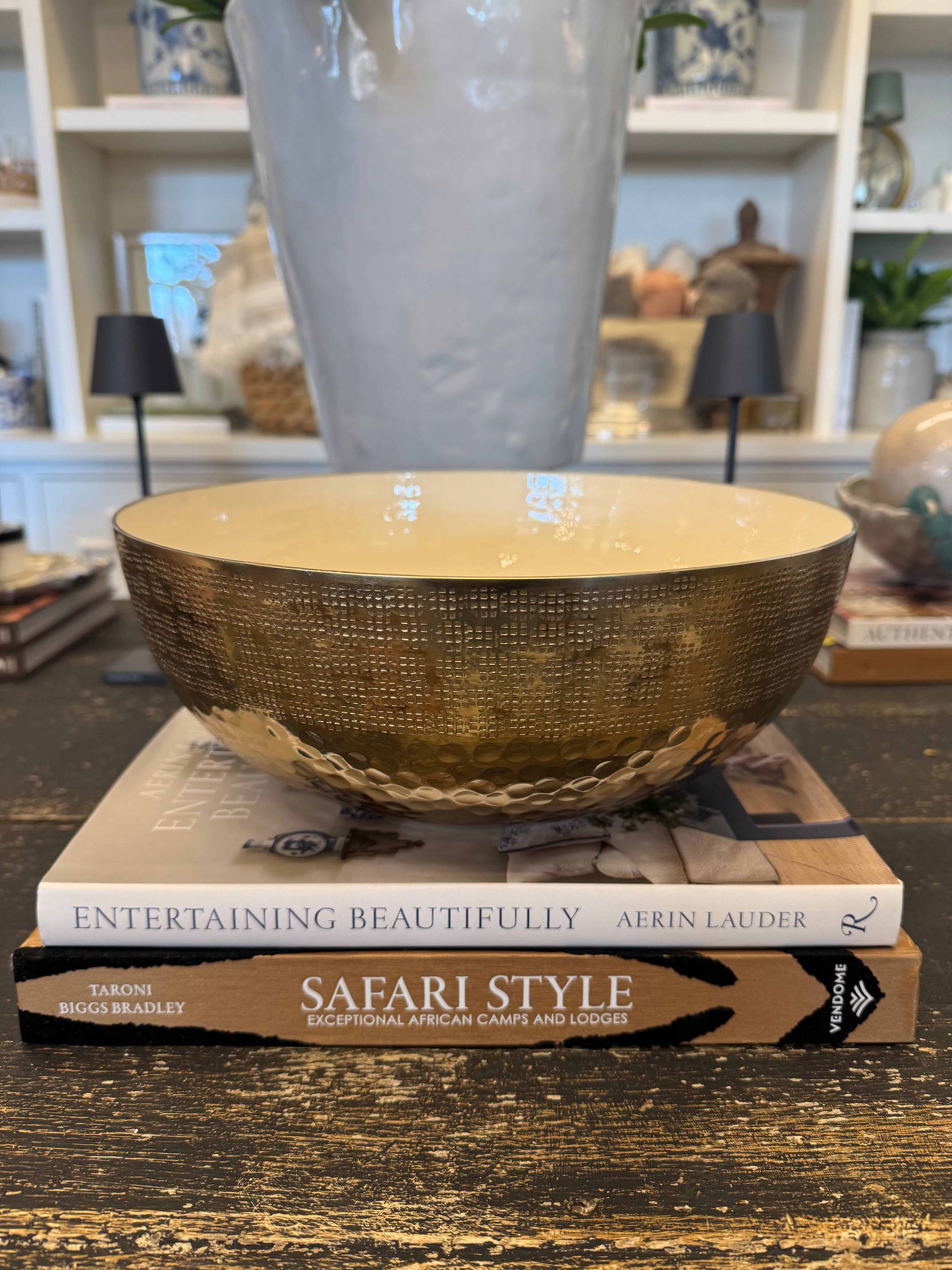 Gold Metal Hammered Bowl