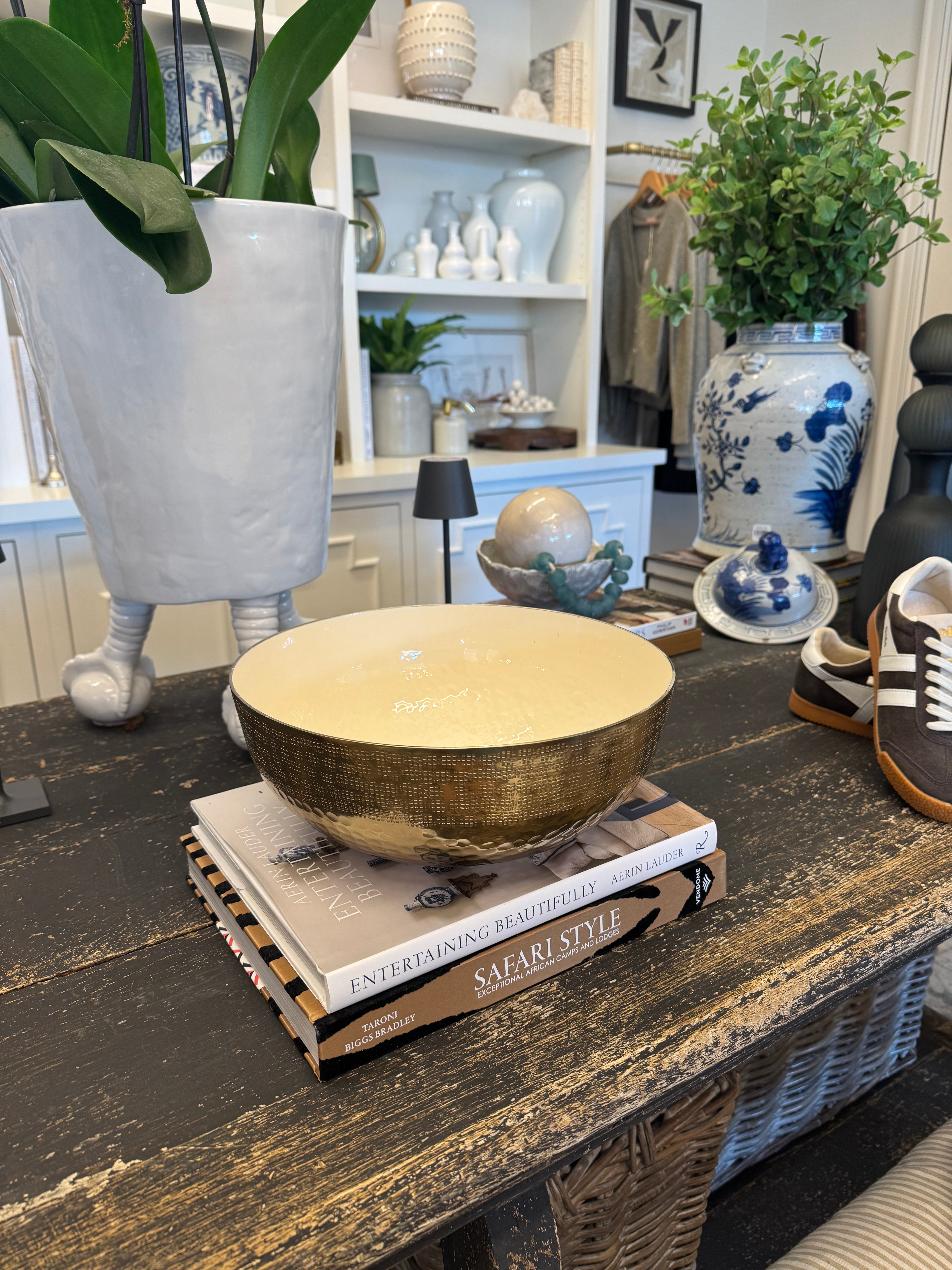 Gold Metal Hammered Bowl