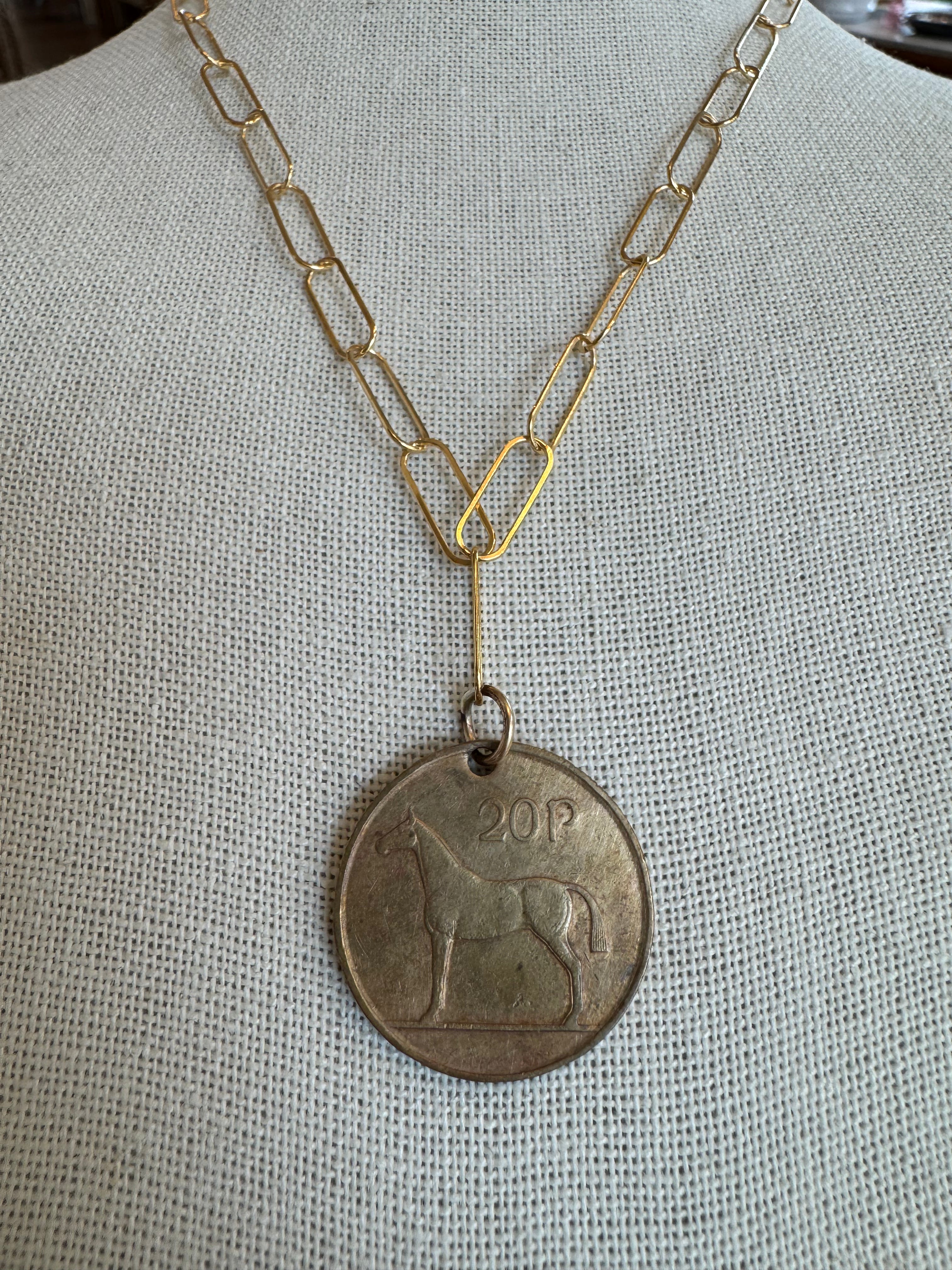 Vintage Irish 20 Pence Coin Necklace