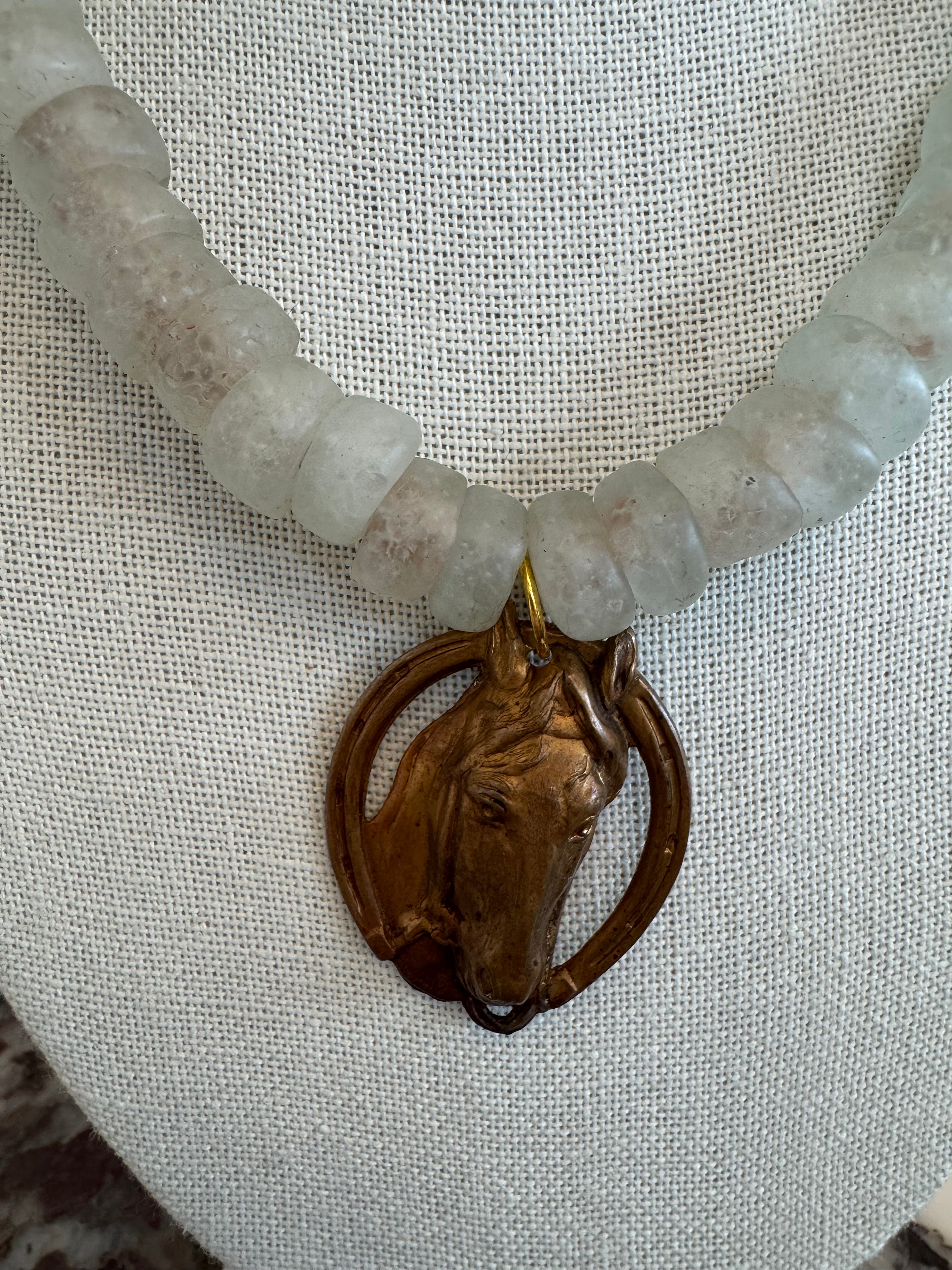 Bead Necklace with Horse Head Pendant