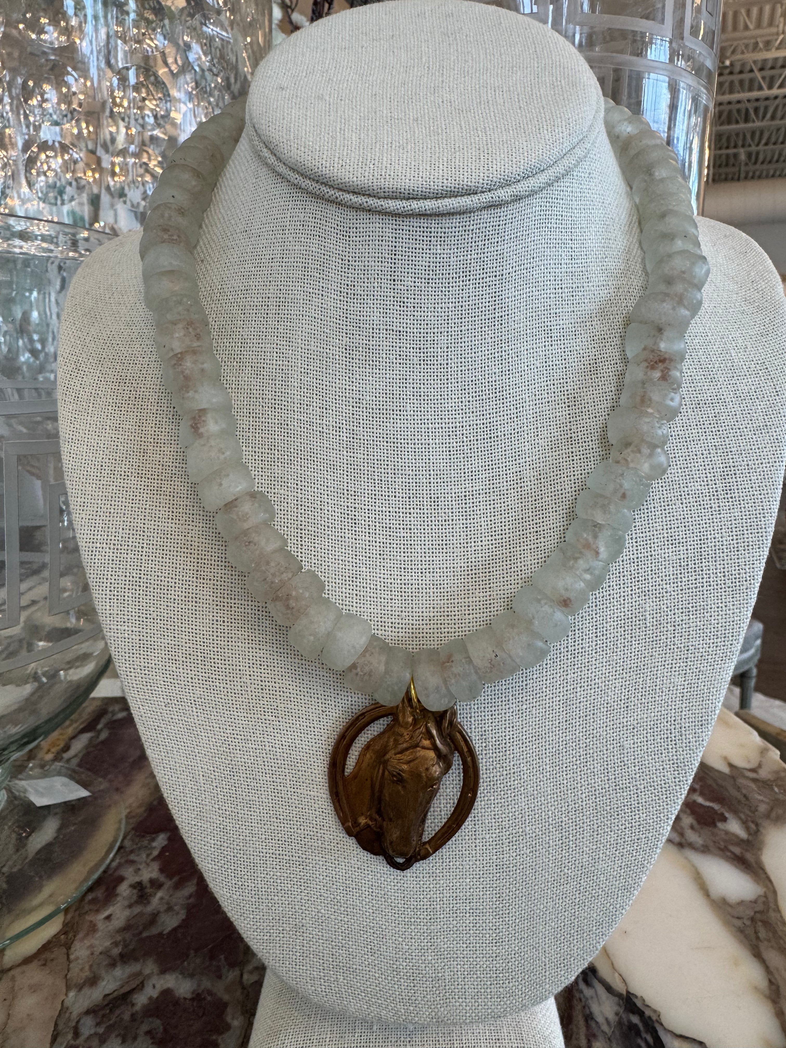 Bead Necklace with Horse Head Pendant